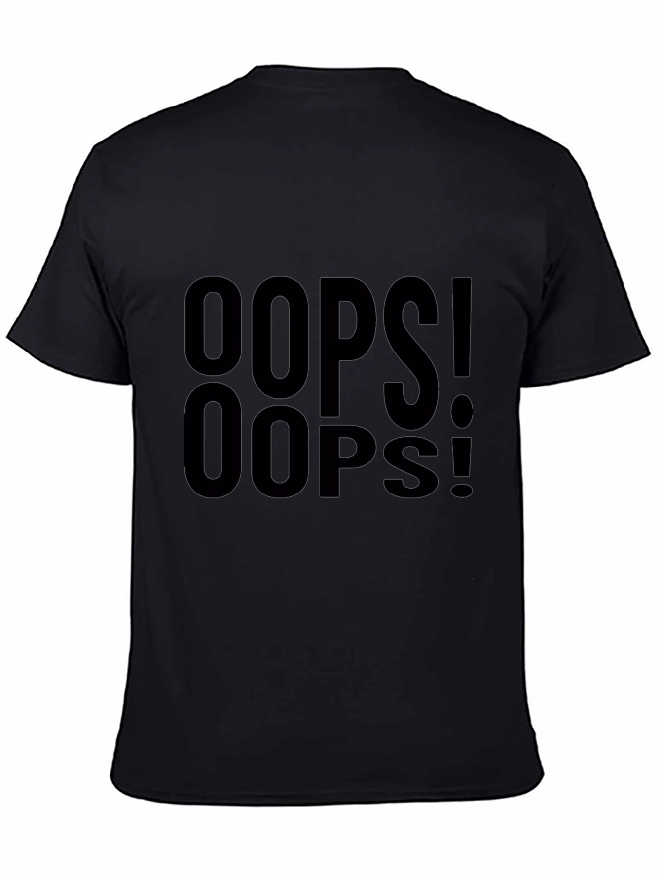 Oops! Graphic Print Black T-Shirt