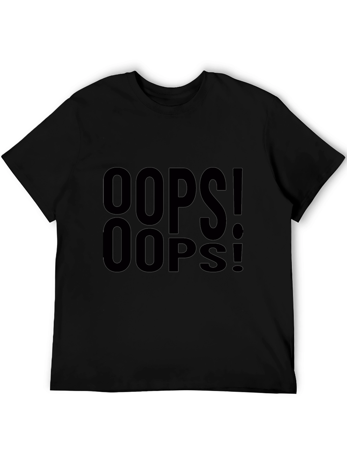 Oops! Graphic Print Black T-Shirt