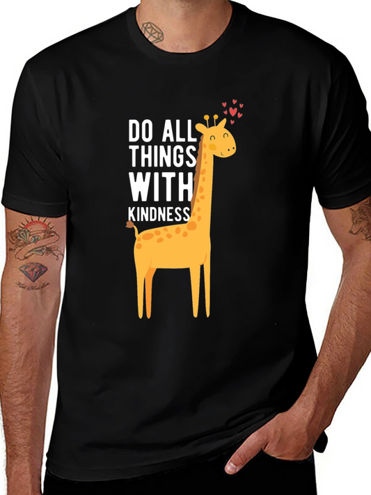Kindness Giraffe Graphic Tee - Soft Cotton Comfort
