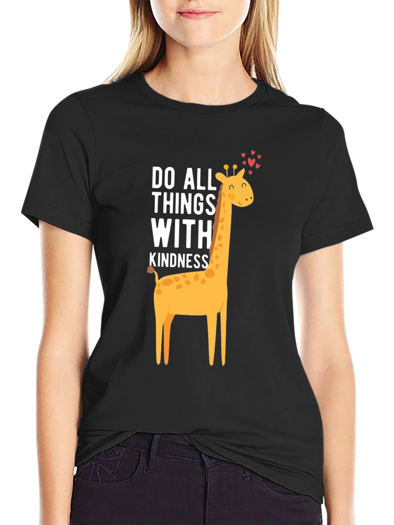 Kindness Giraffe Graphic Tee - Soft Cotton Comfort