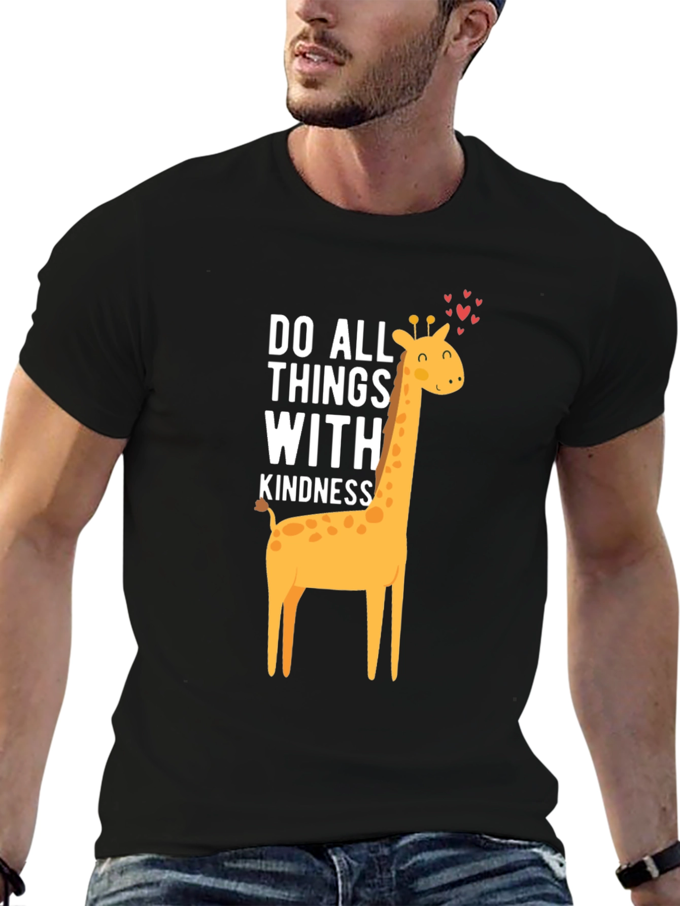 Kindness Giraffe Graphic Tee - Soft Cotton Comfort