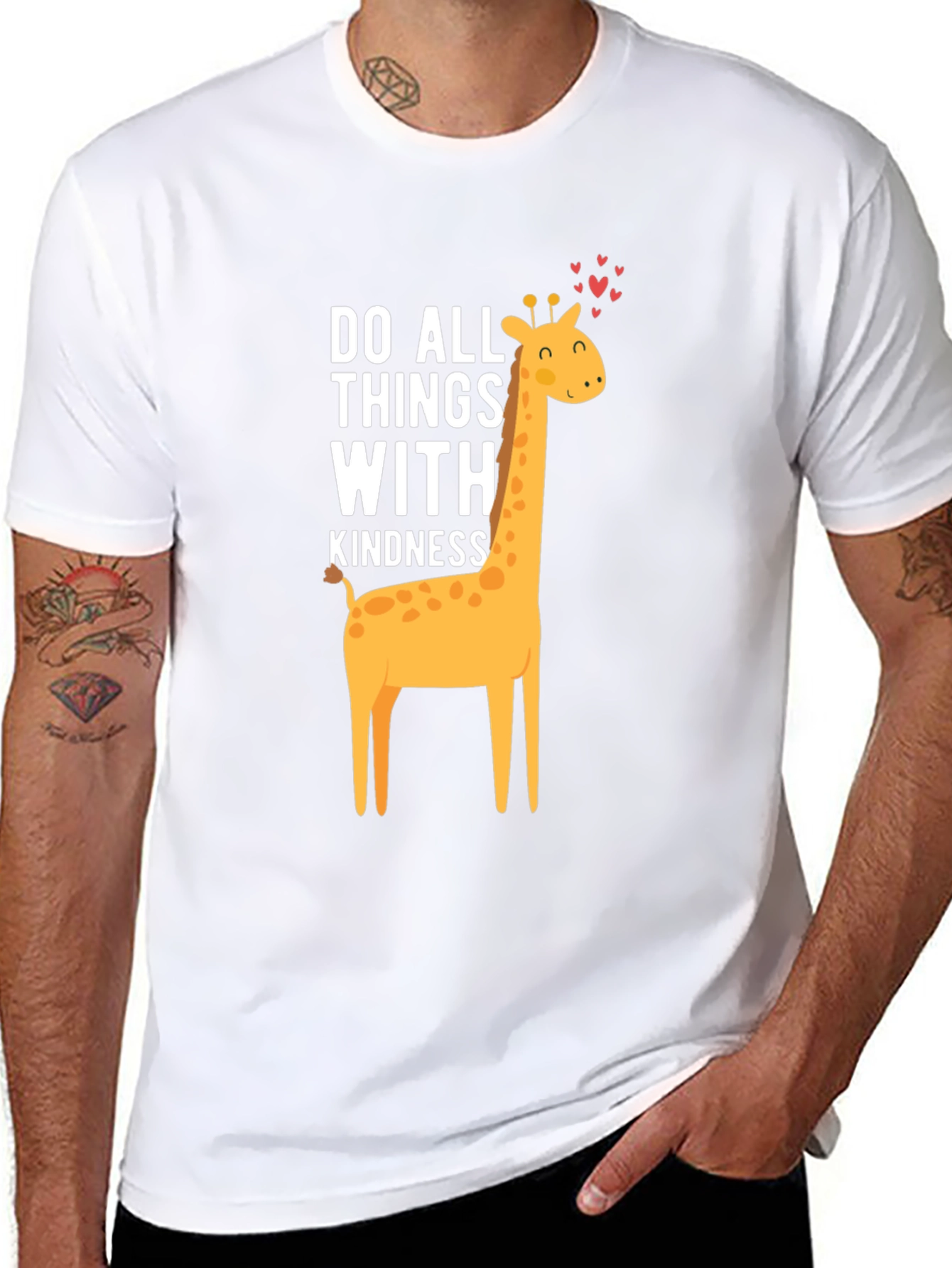Kindness Giraffe Graphic Tee - Soft Cotton Comfort
