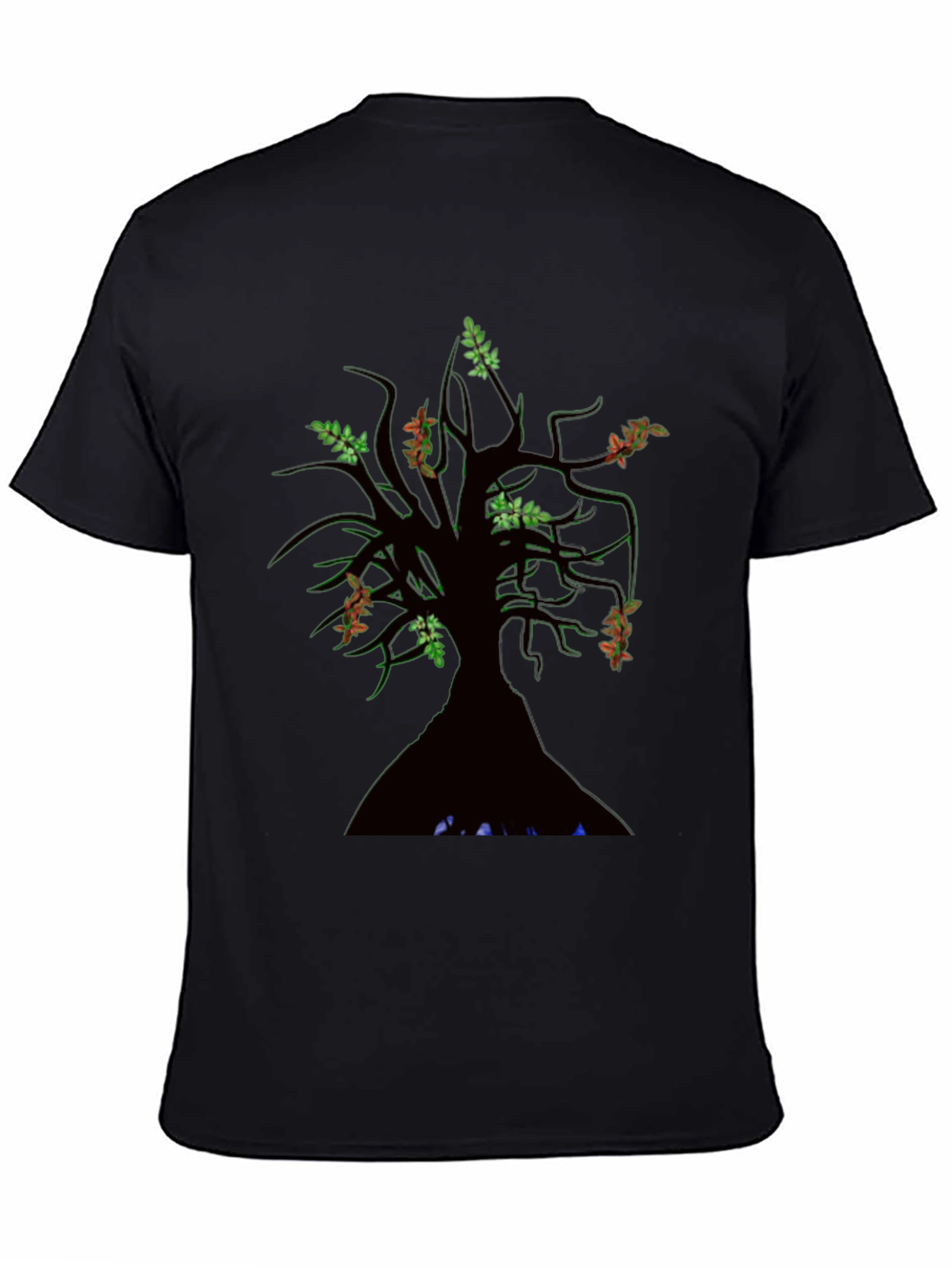 Mens Black Tree Graphic Tee - Nature Inspired Design