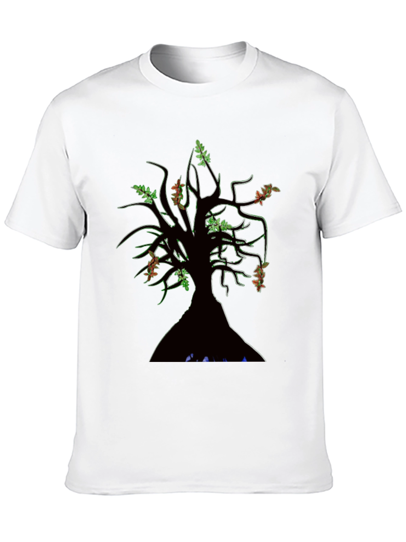 Mens Black Tree Graphic Tee - Nature Inspired Design