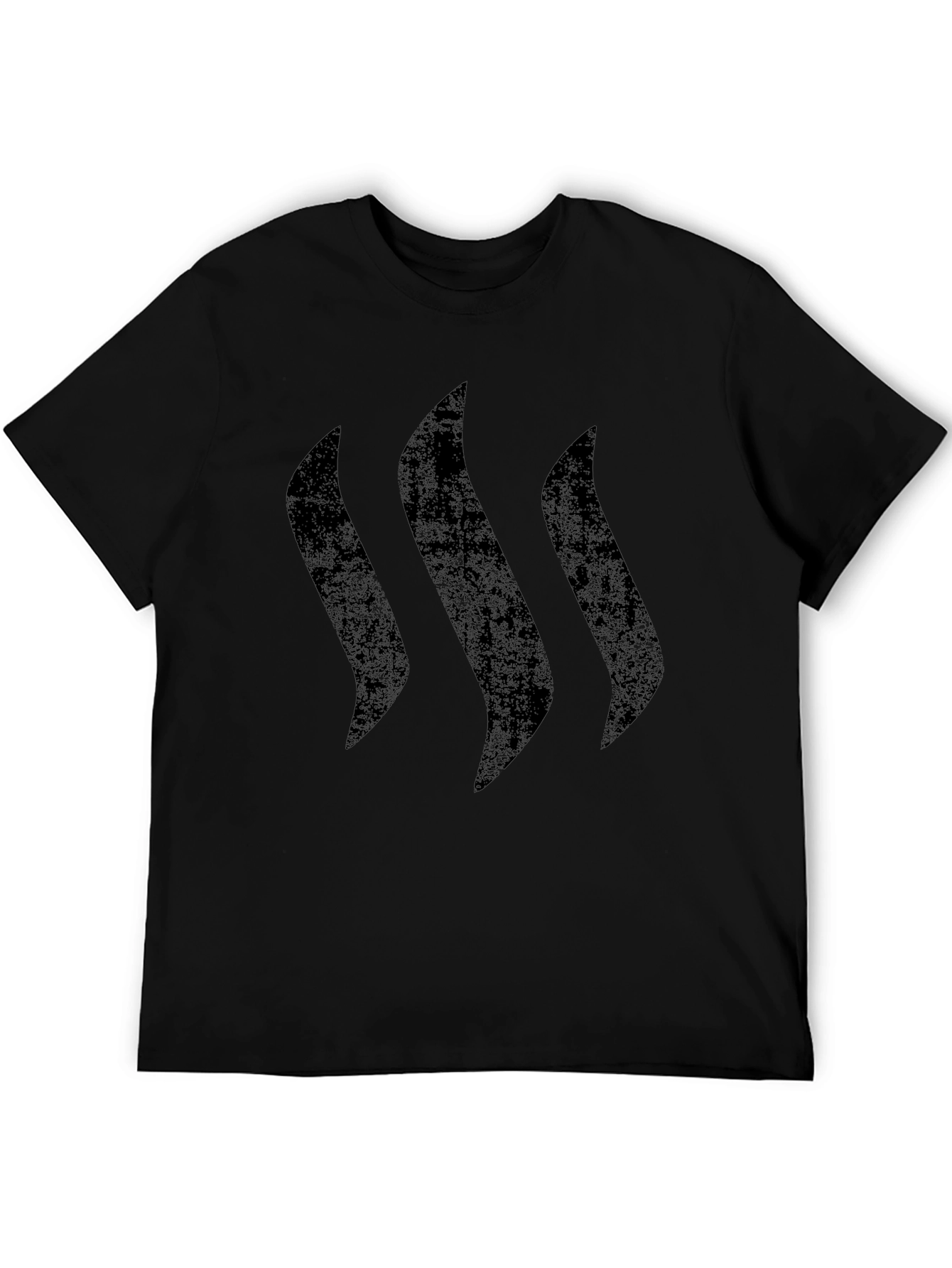 Mens Black Graphic Tee - Three Vertical Lines