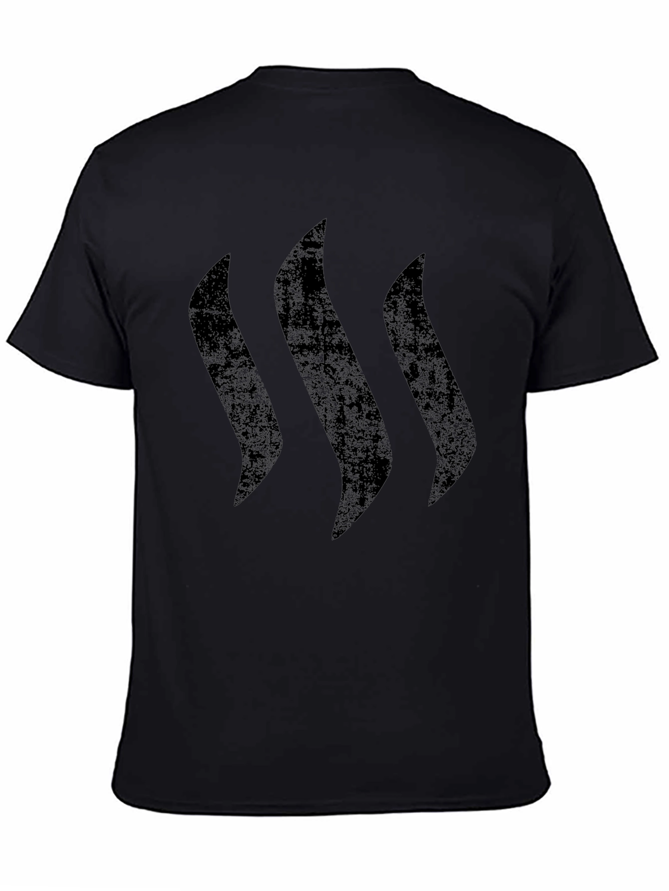 Mens Black Graphic Tee - Three Vertical Lines