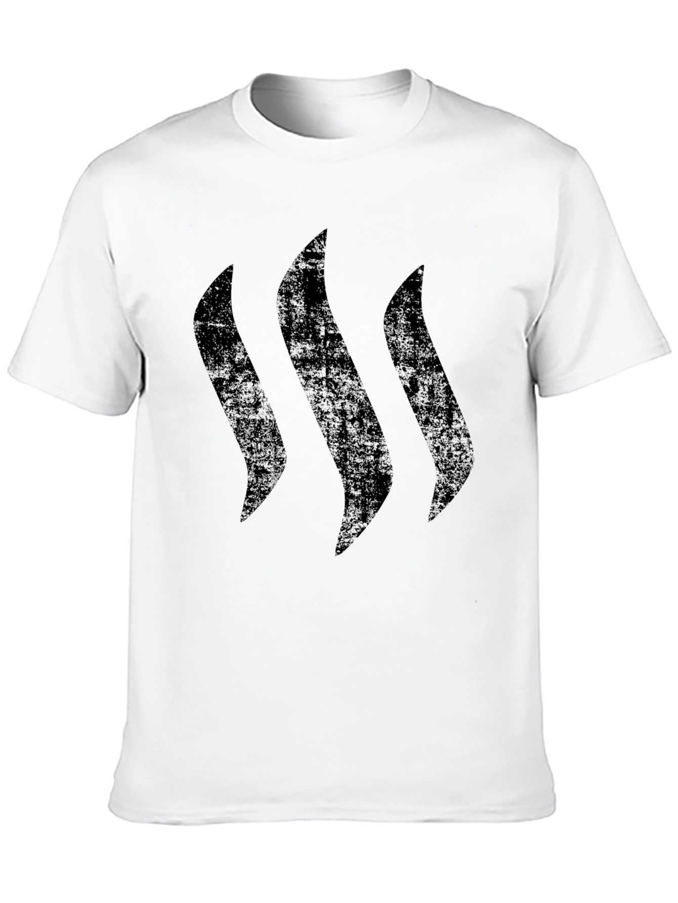 Mens Black Graphic Tee - Three Vertical Lines