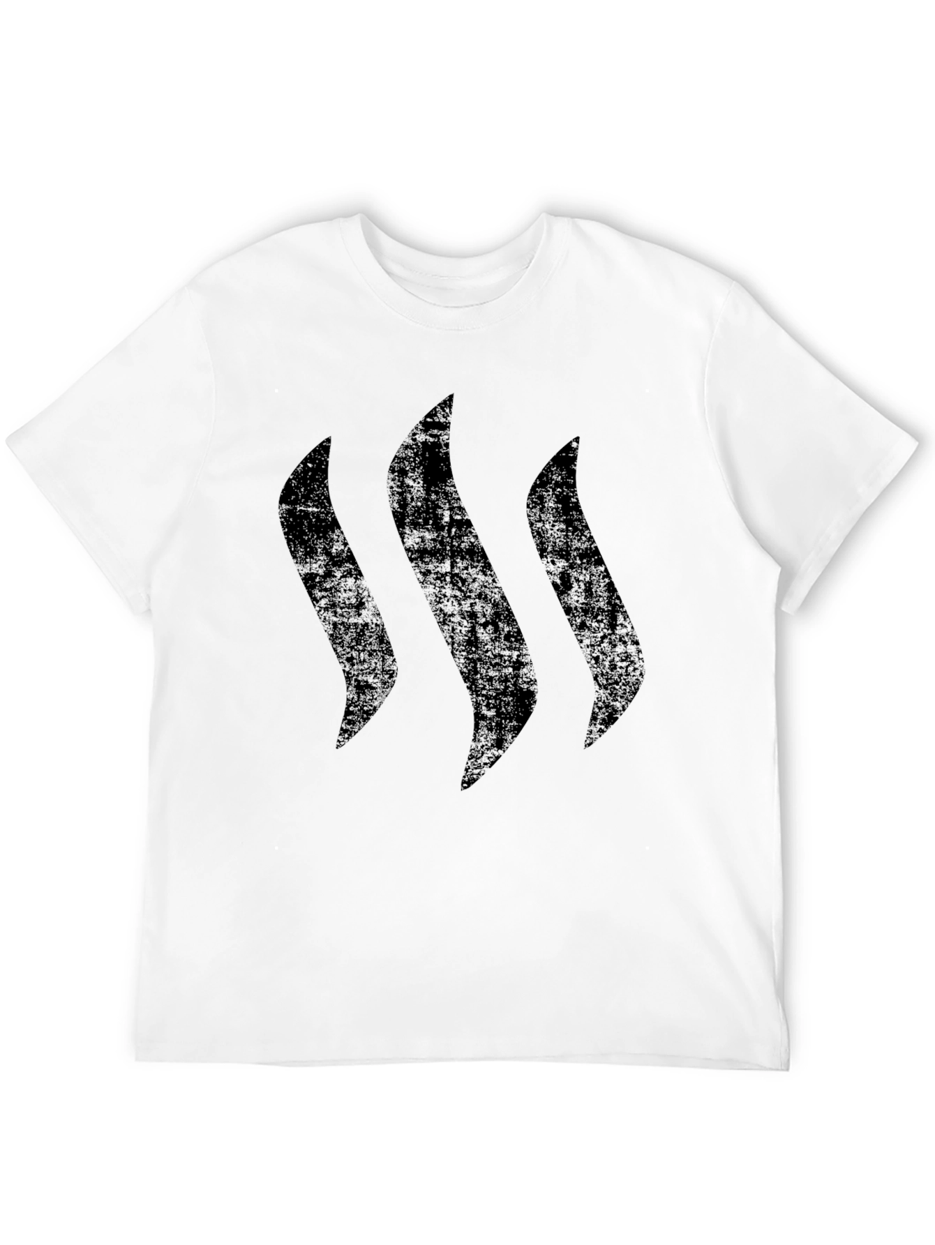 Mens Black Graphic Tee - Three Vertical Lines