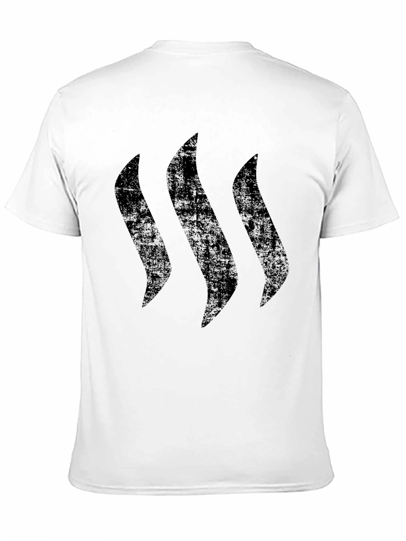 Mens Black Graphic Tee - Three Vertical Lines