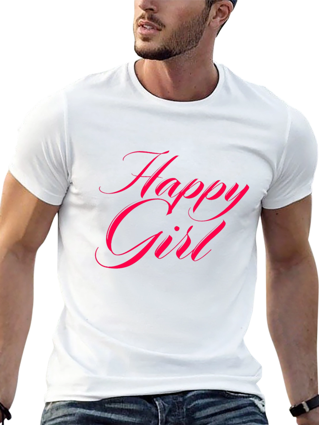 Happy Girl Black T-Shirt