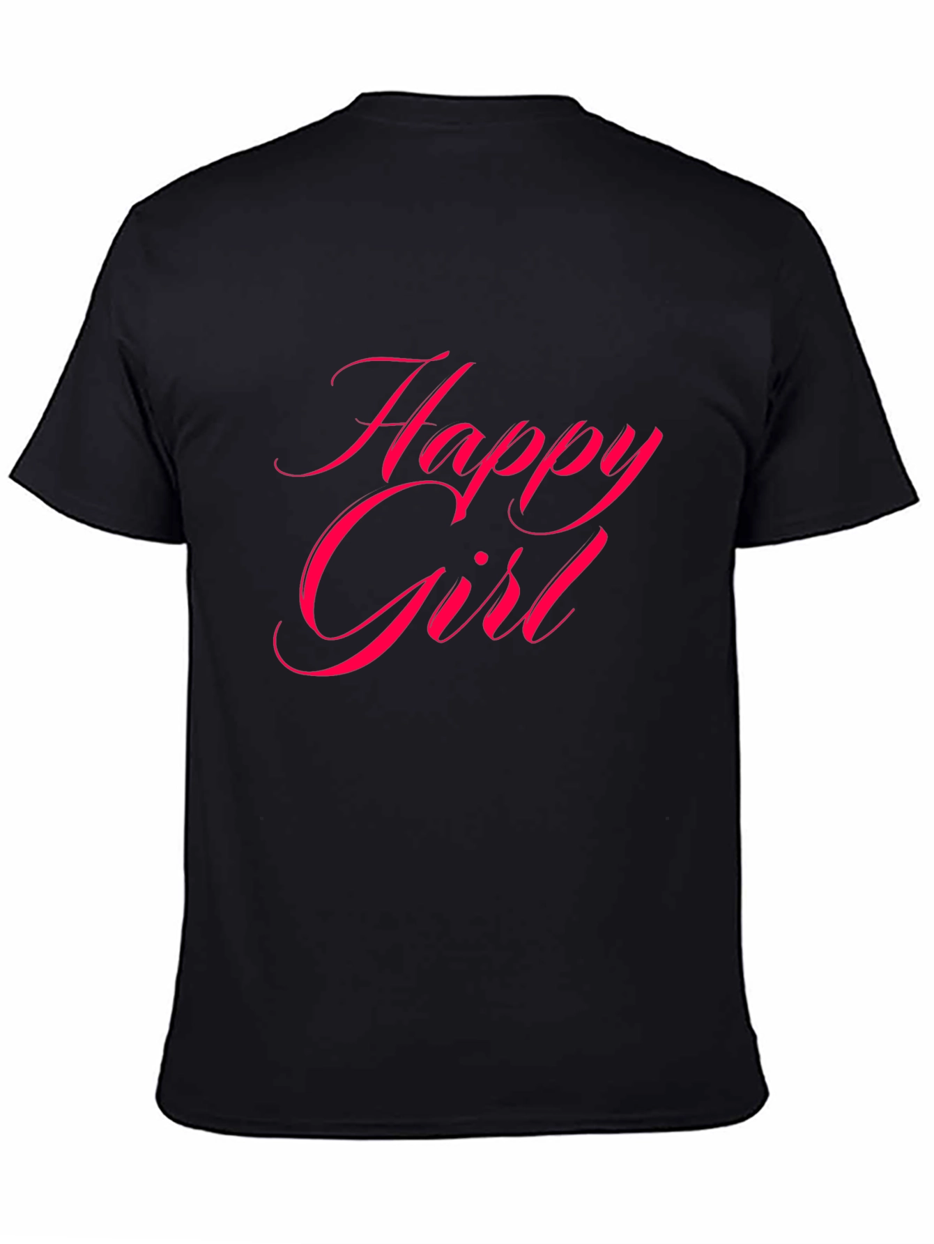 Happy Girl Black T-Shirt