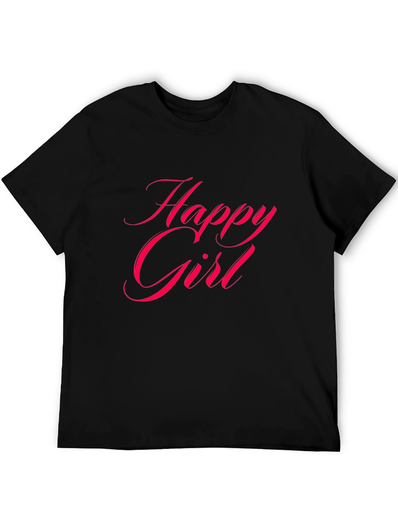 Happy Girl Black T-Shirt