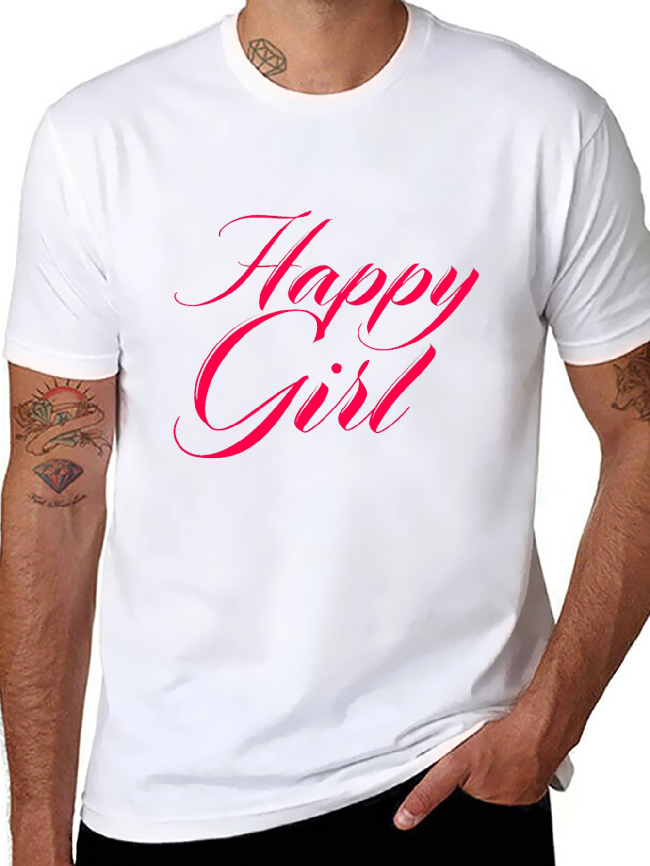 Happy Girl Black T-Shirt
