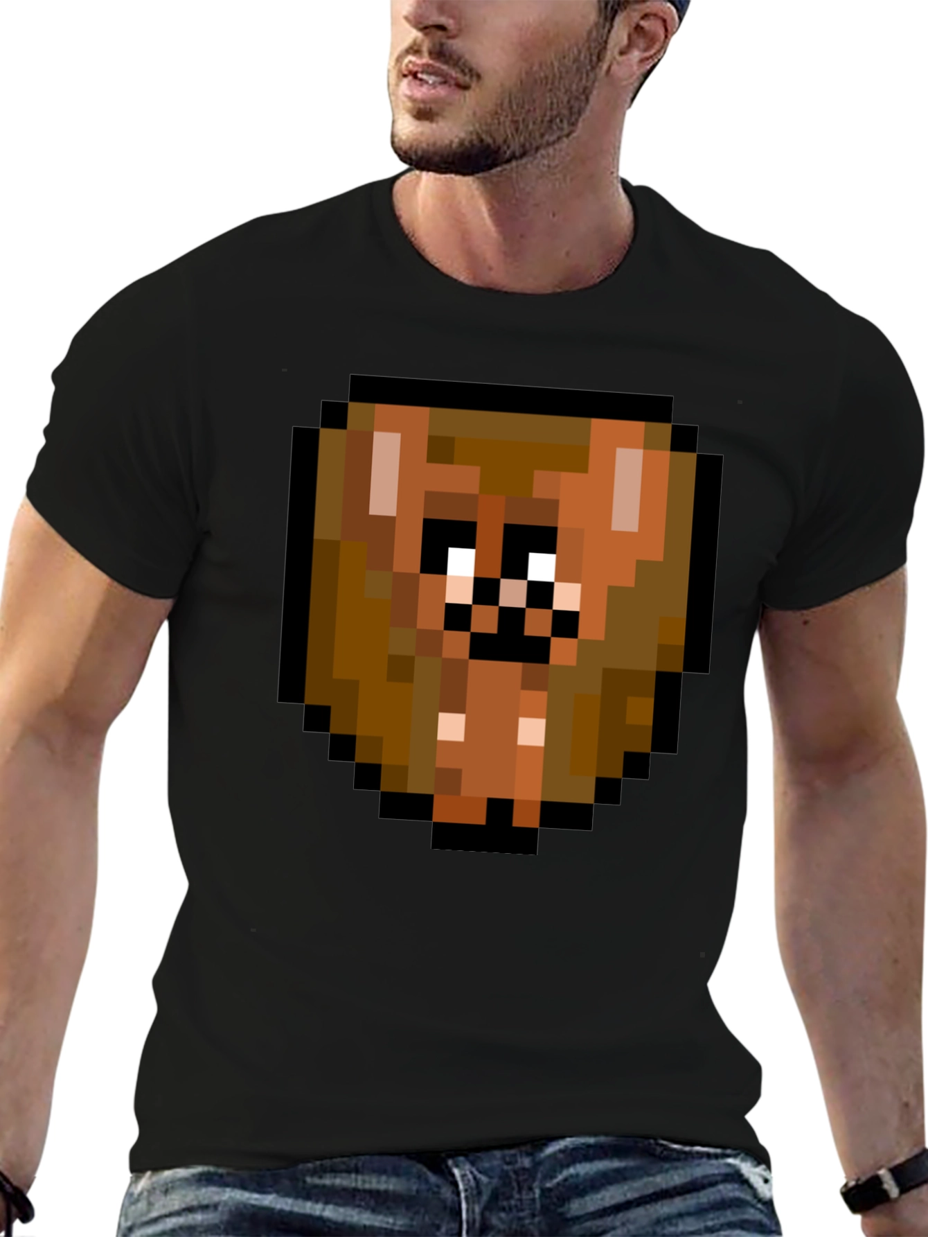 Pixelated Brown Bear T-Shirt - Funky Graphic Tee