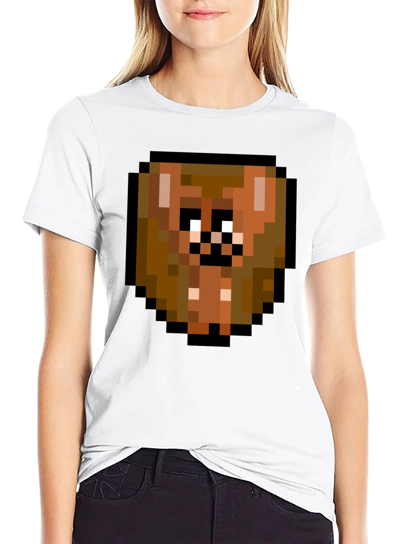 Pixelated Brown Bear T-Shirt - Funky Graphic Tee