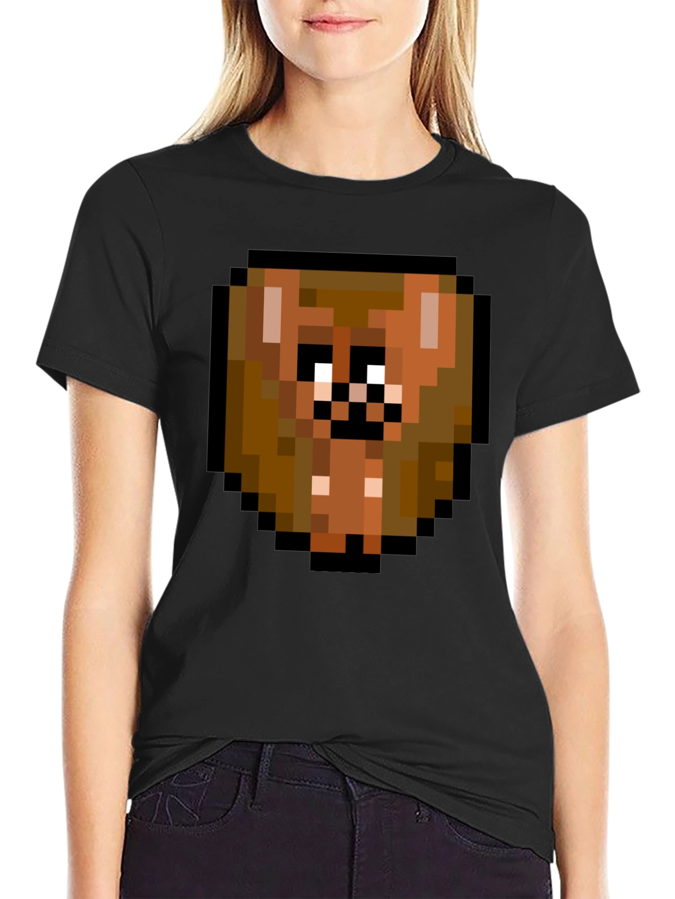 Pixelated Brown Bear T-Shirt - Funky Graphic Tee