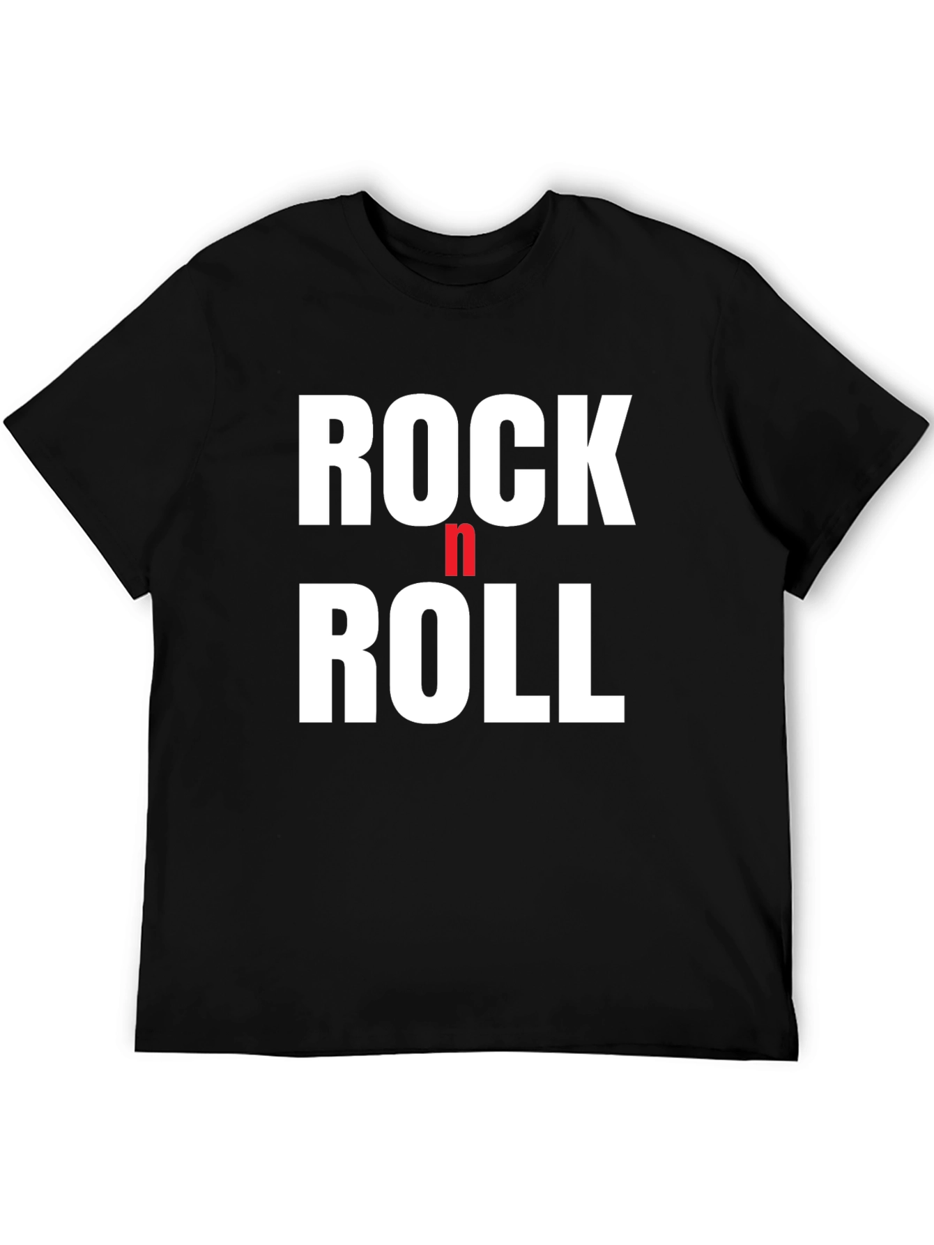 Rock n Roll Graphic Tee - Black Cotton T-Shirt