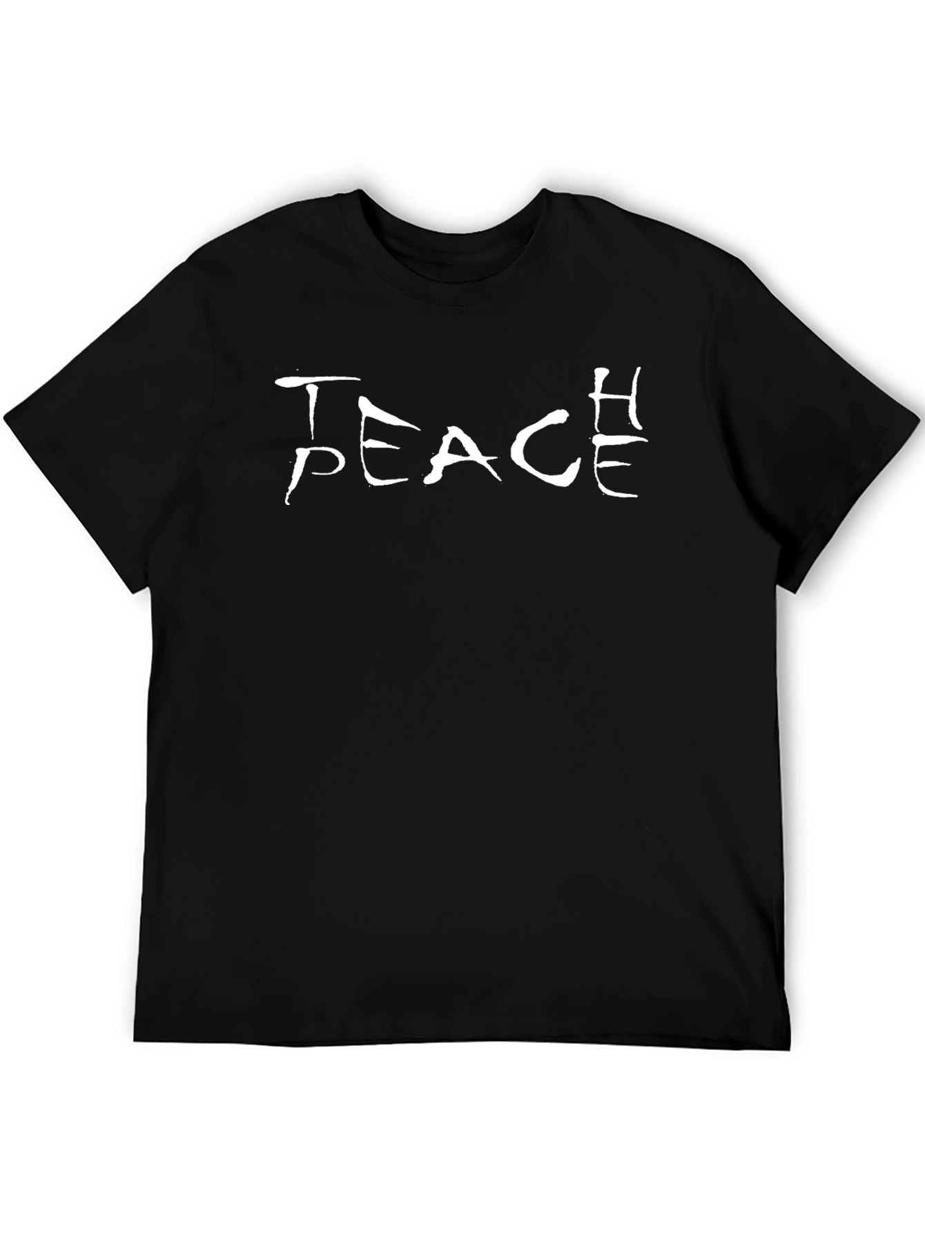 Peace T-Shirt - Black Crew Neck Tee