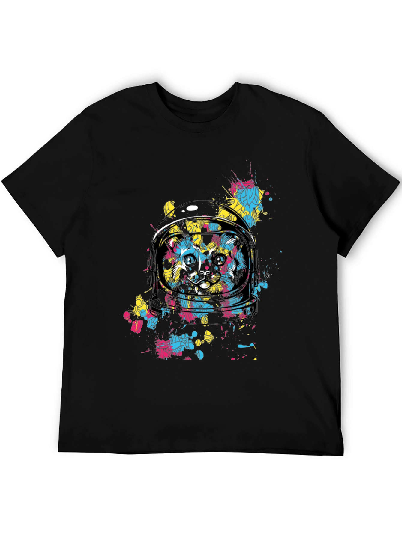 Astronaut Cat Graphic T-Shirt - Space Feline Tee