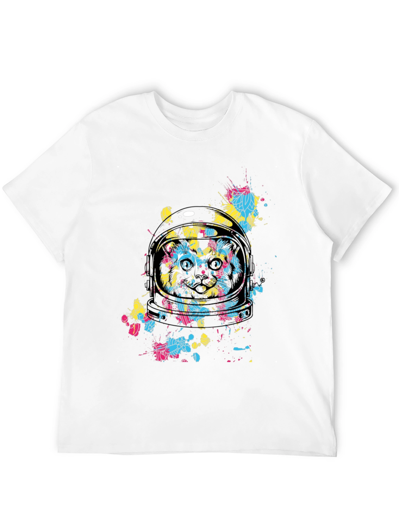 Astronaut Cat Graphic T-Shirt - Space Feline Tee