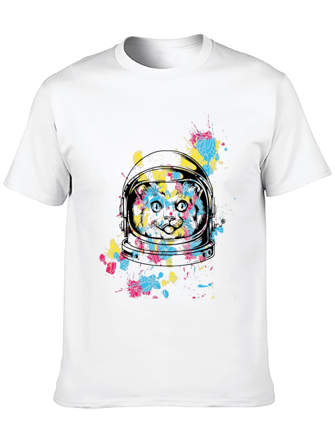 Astronaut Cat Graphic T-Shirt - Space Feline Tee