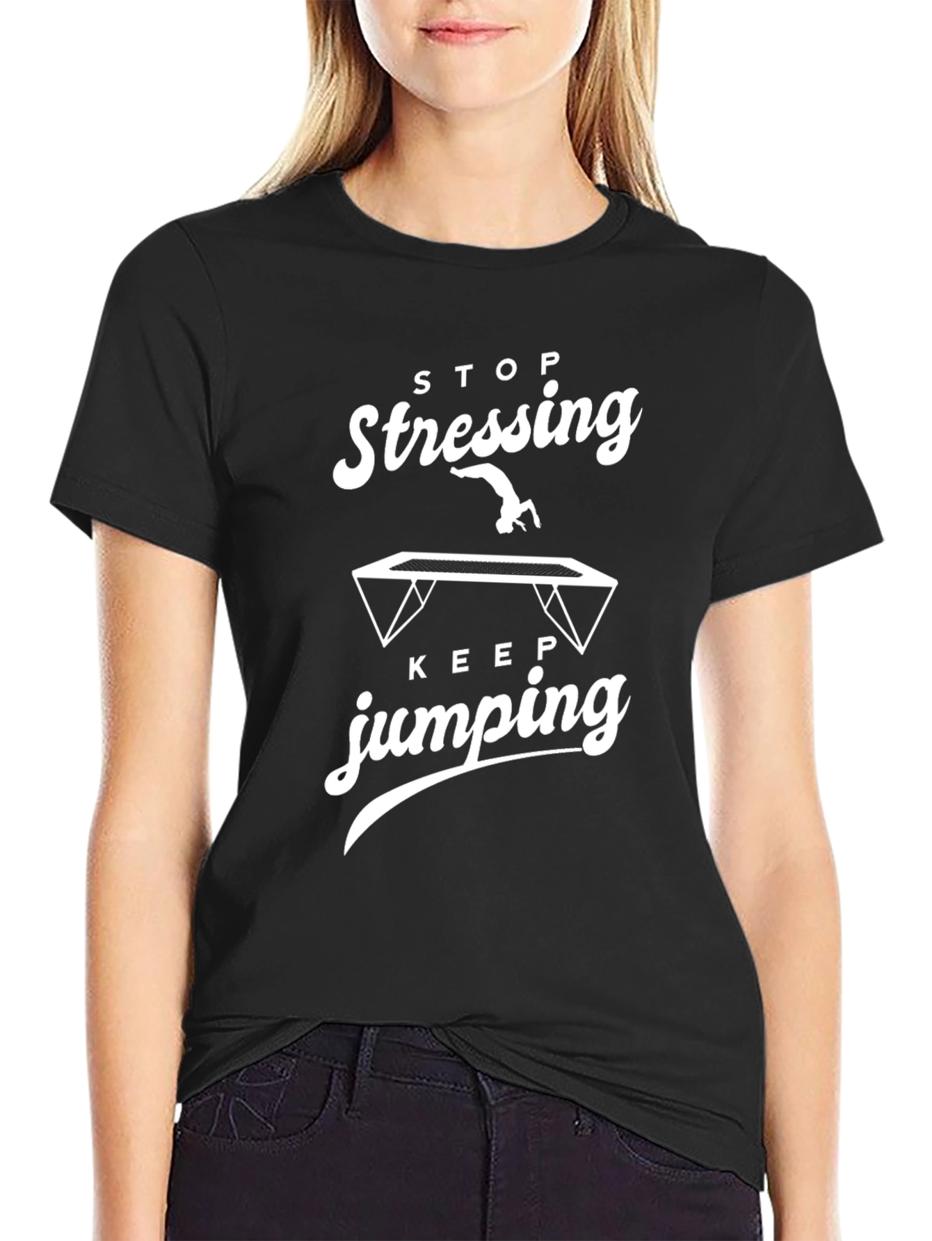 Stop Stressing Keep Jumping Graphic Tee