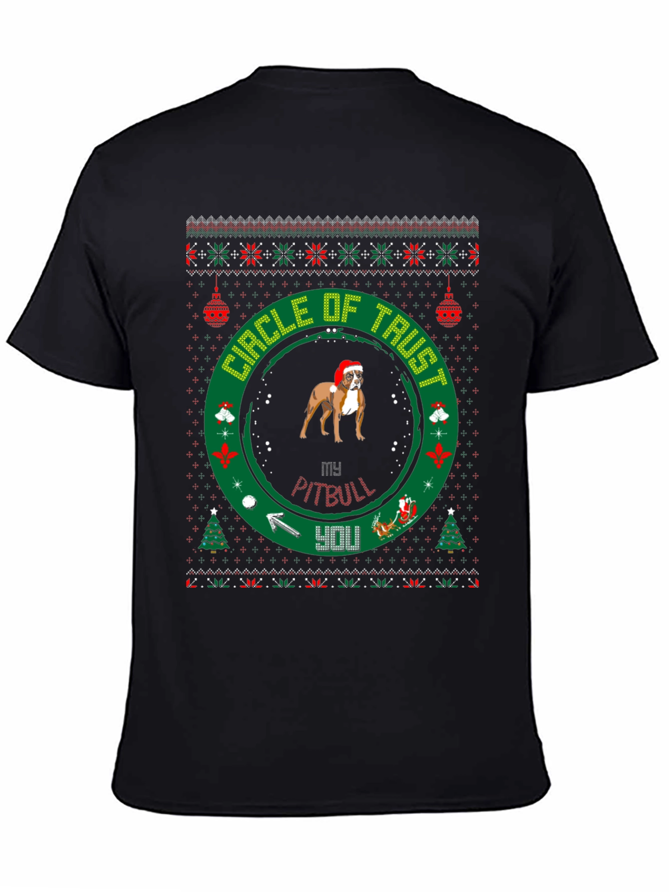 Pitbull Circle of Trust Christmas T-Shirt