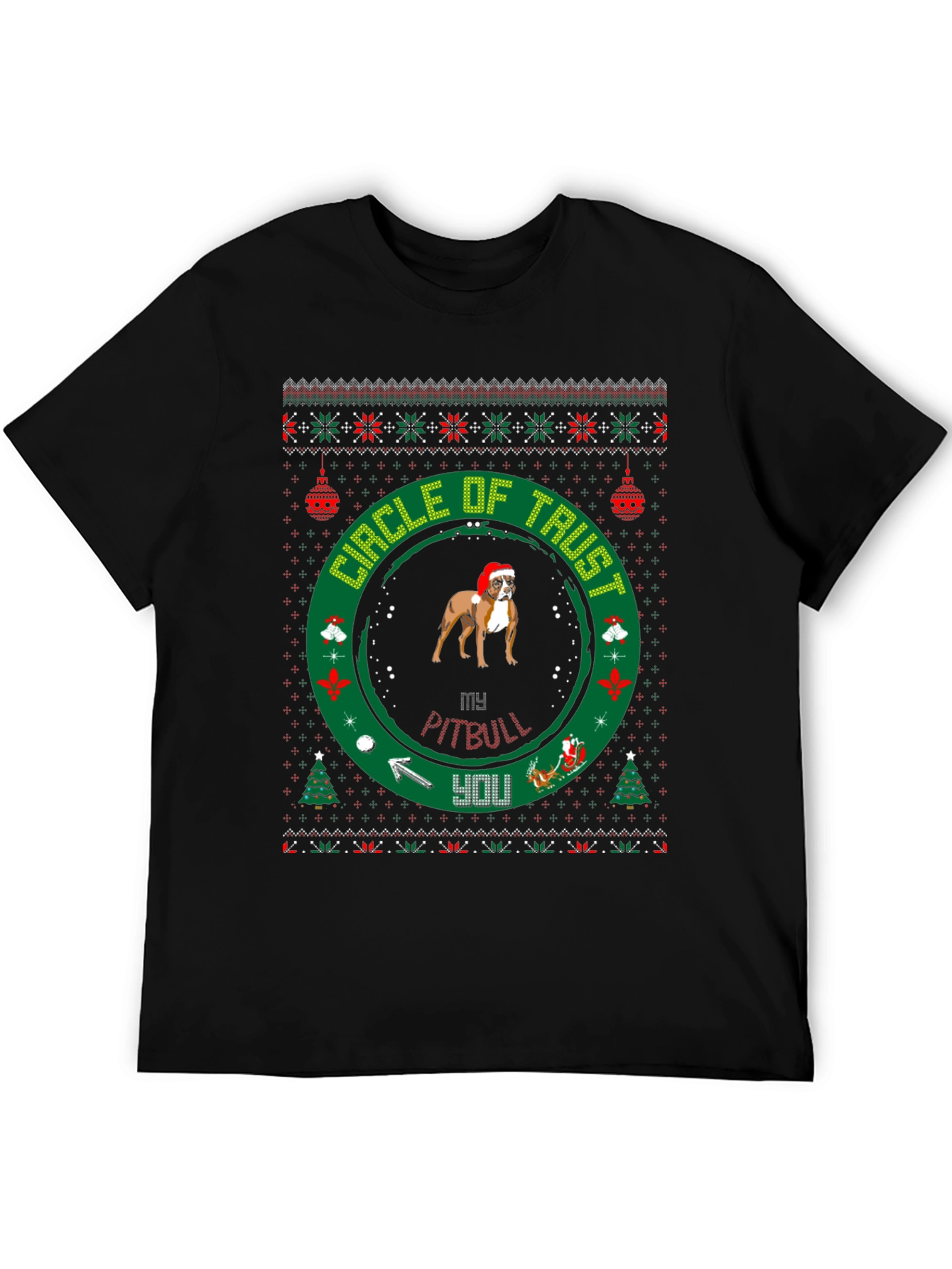 Pitbull Circle of Trust Christmas T-Shirt