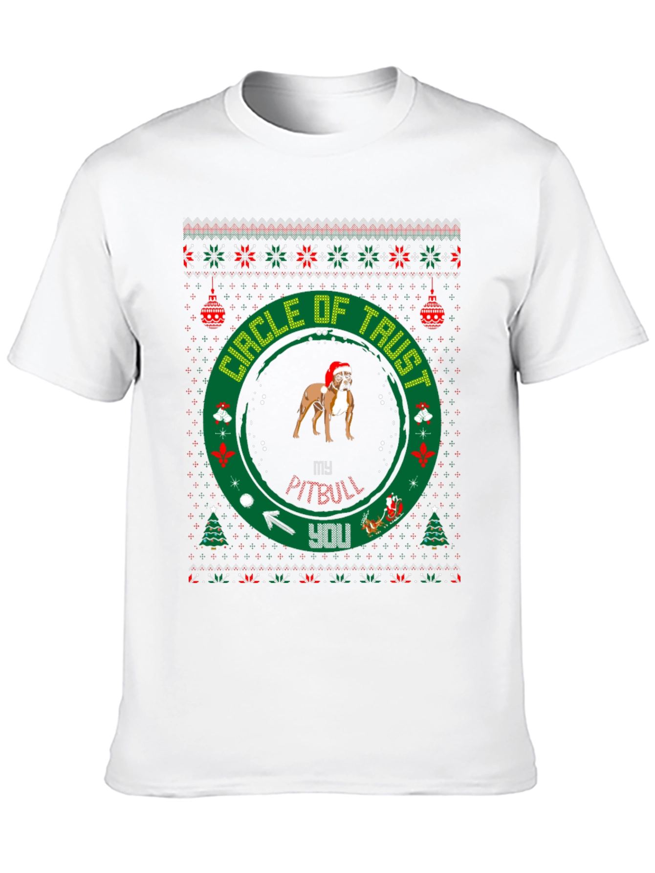 Pitbull Circle of Trust Christmas T-Shirt