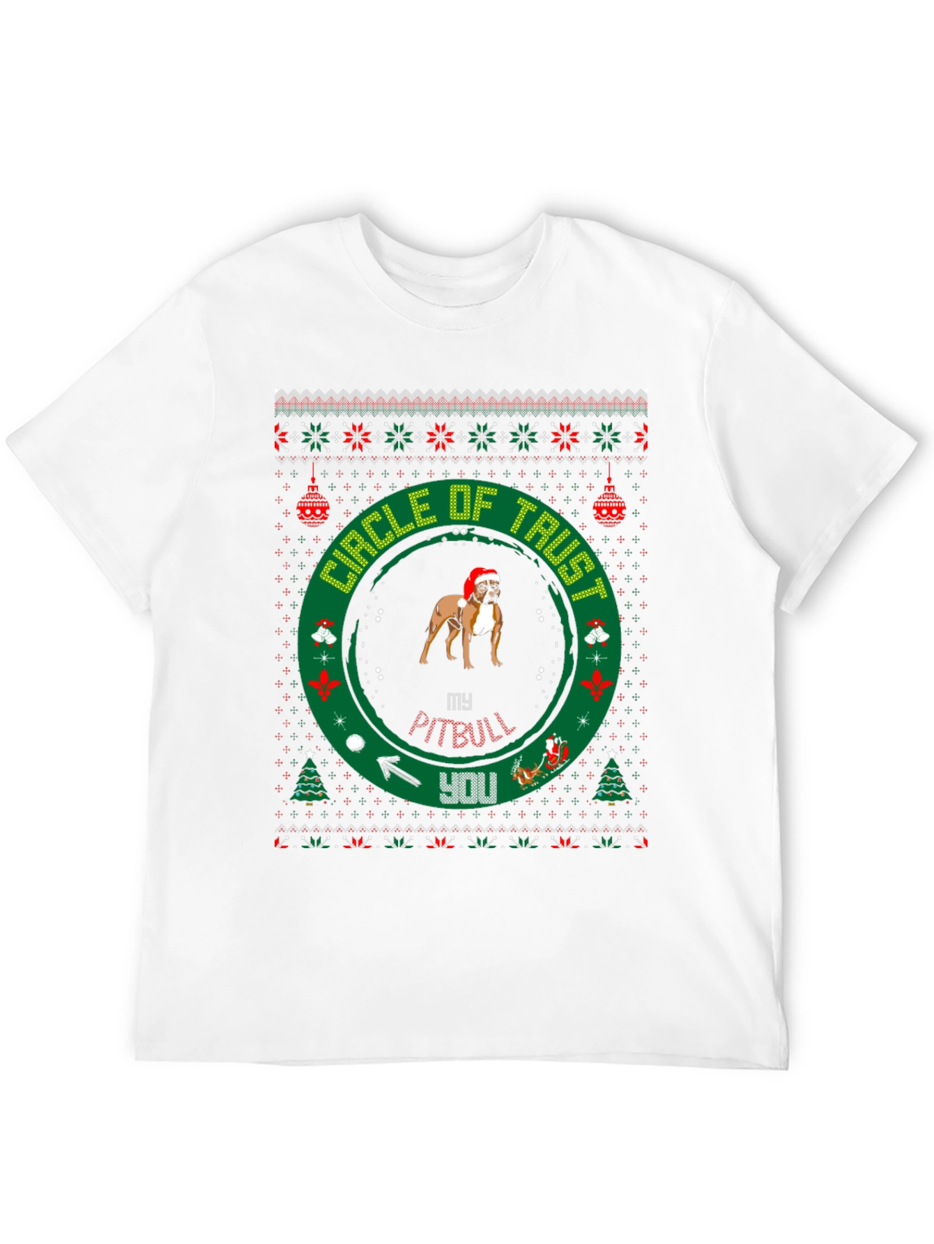 Pitbull Circle of Trust Christmas T-Shirt