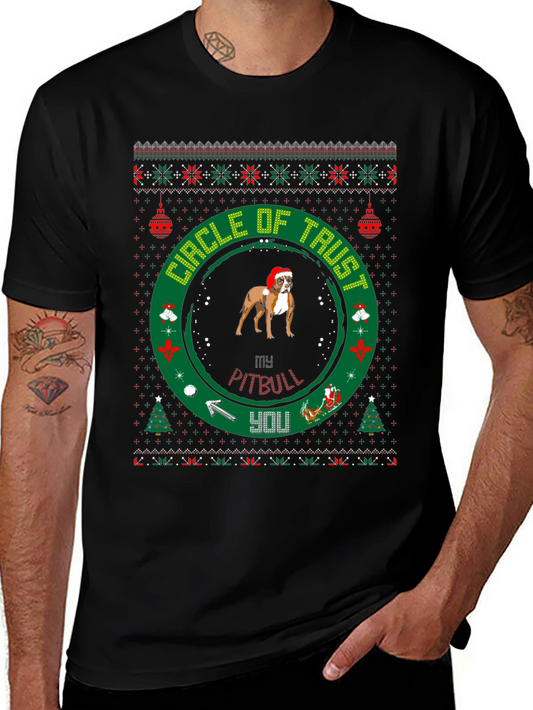 Pitbull Circle of Trust Christmas T-Shirt