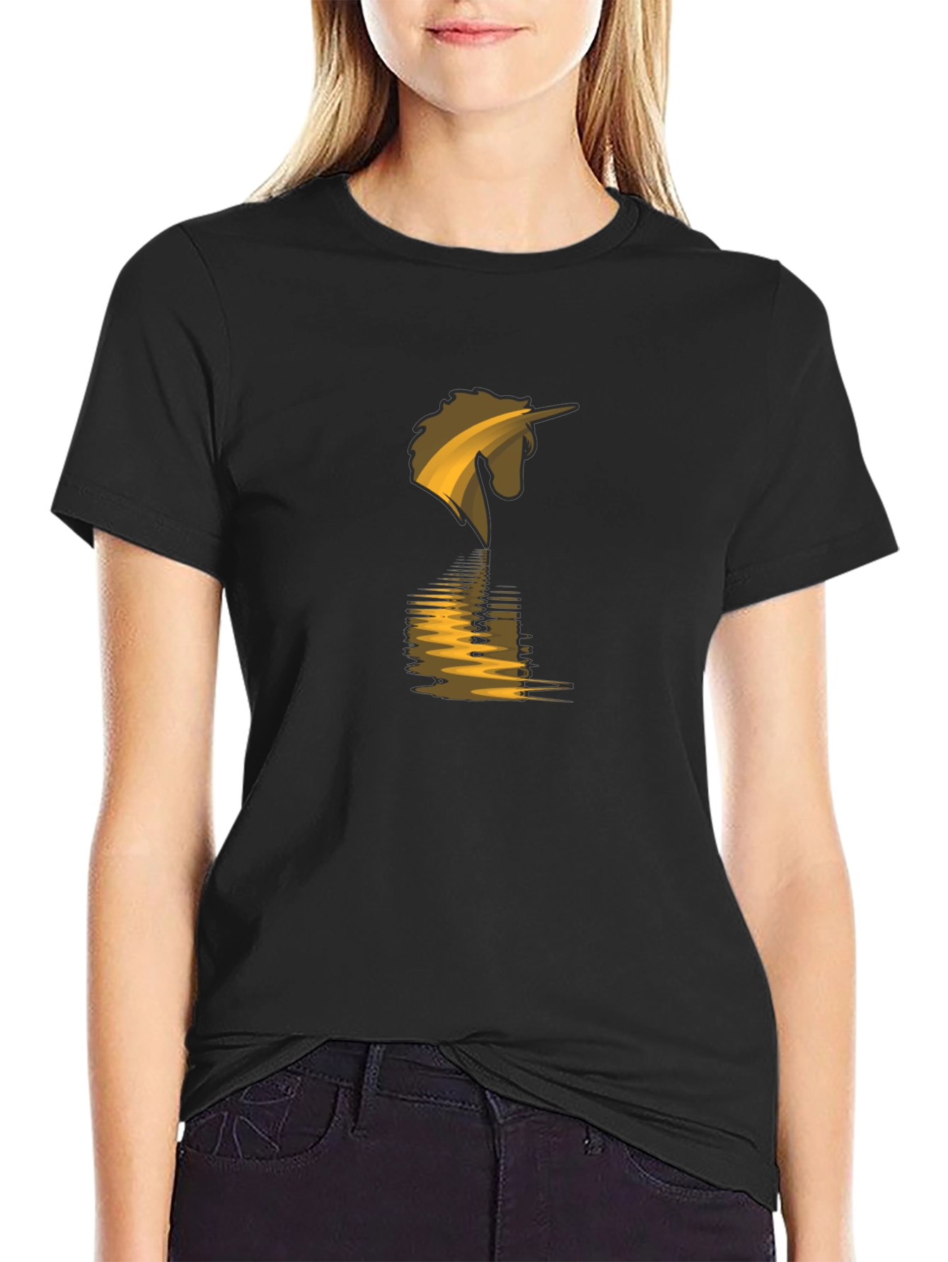 Unicorn Reflection Black T-Shirt