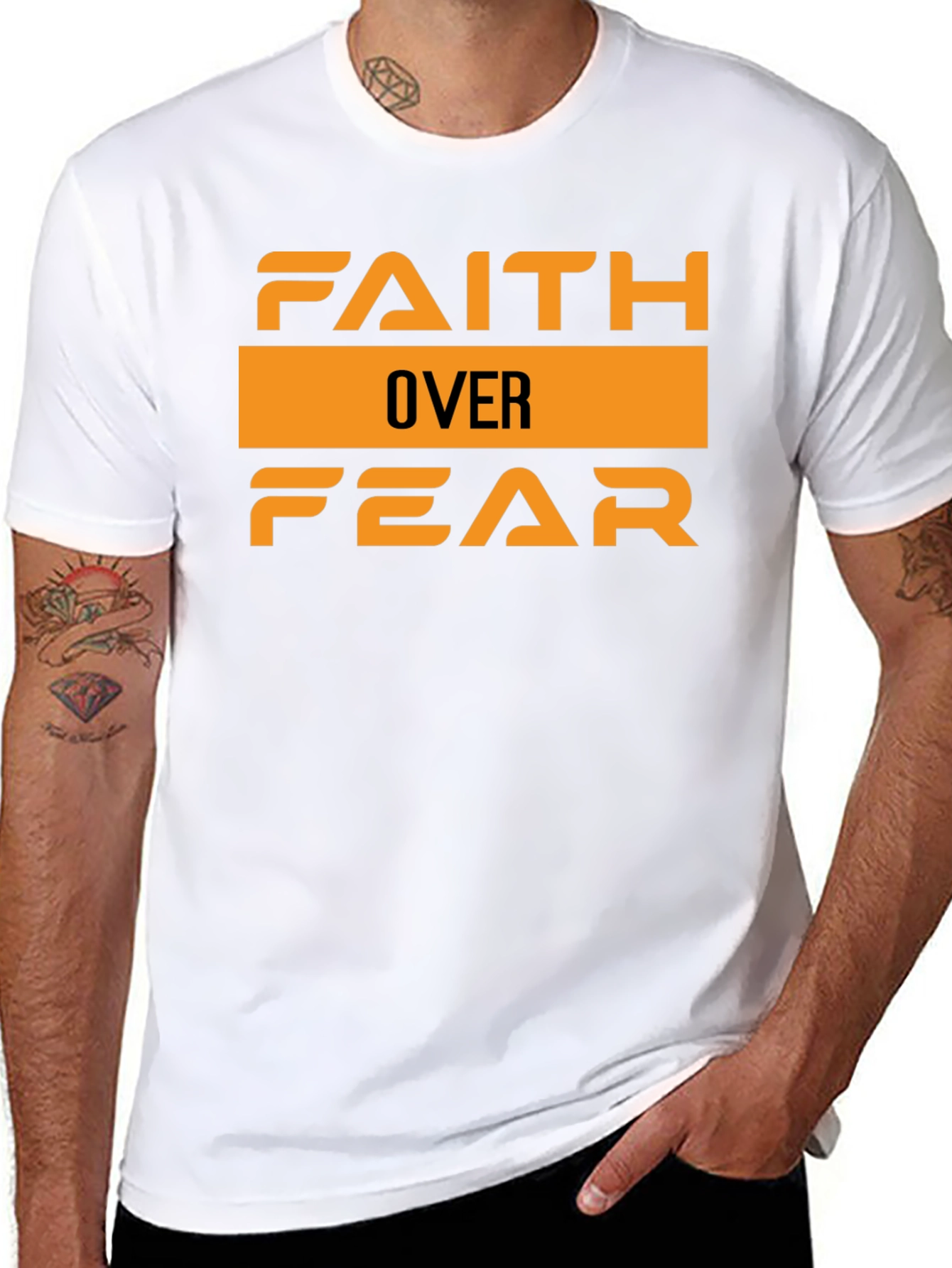 Faith Over Fear Graphic Tee - Stylish Black T-Shirt