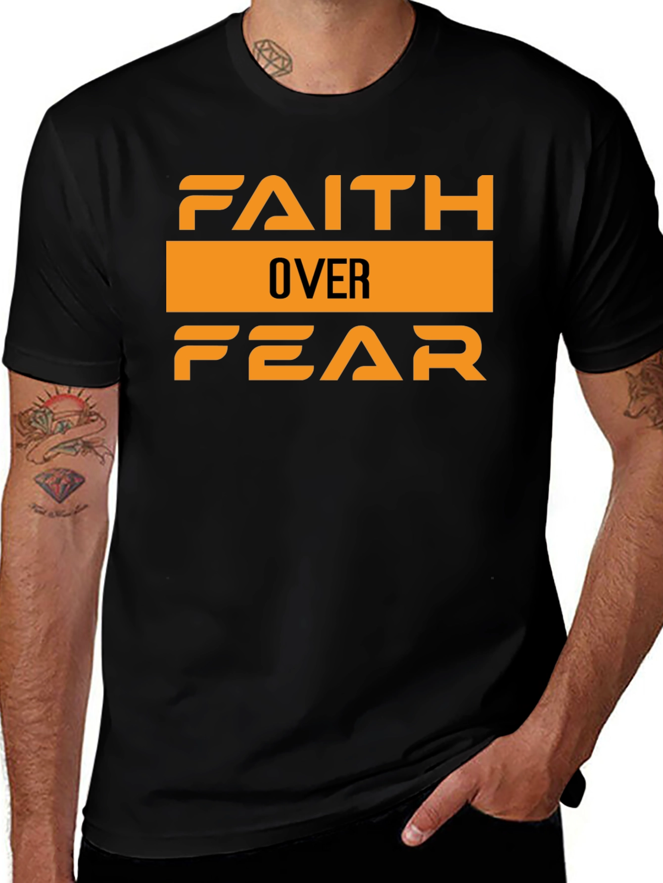 Faith Over Fear Graphic Tee - Stylish Black T-Shirt