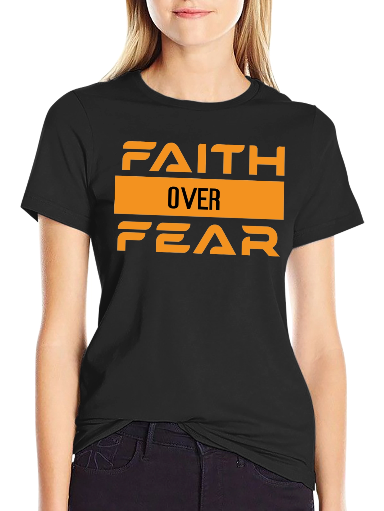 Faith Over Fear Graphic Tee - Stylish Black T-Shirt