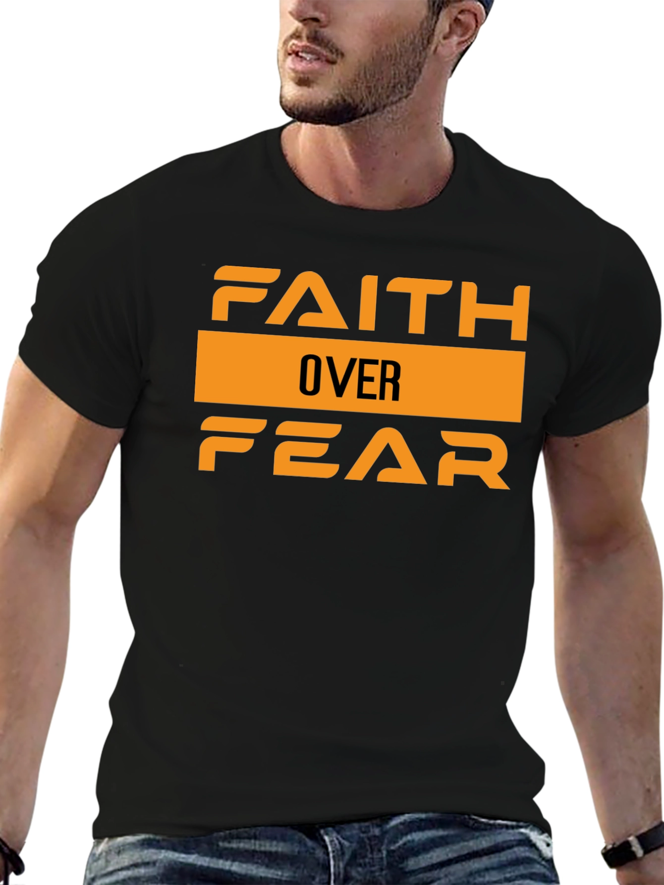 Faith Over Fear Graphic Tee - Stylish Black T-Shirt
