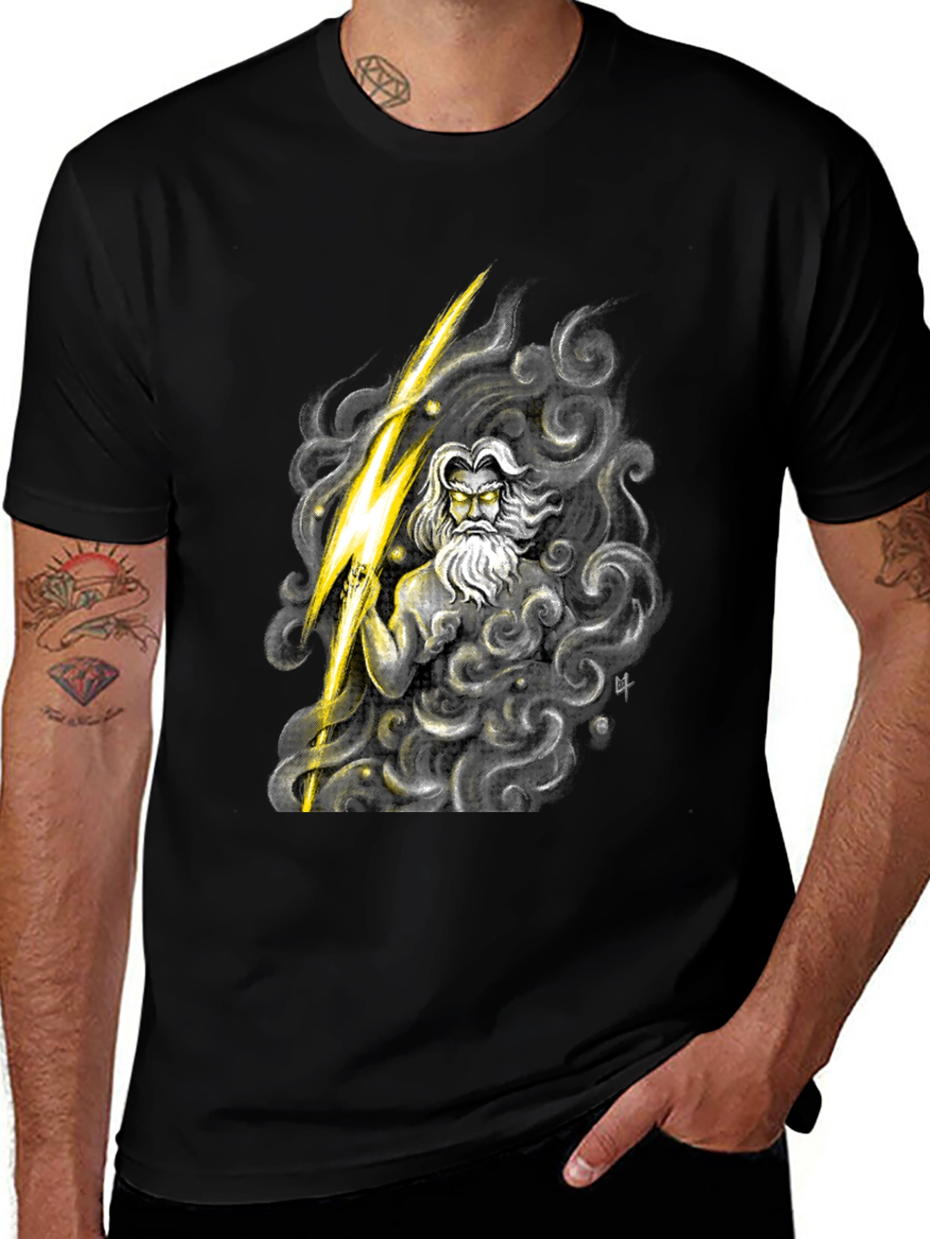 Zeus Graphic Tee - Mythical Thunder God Shirt