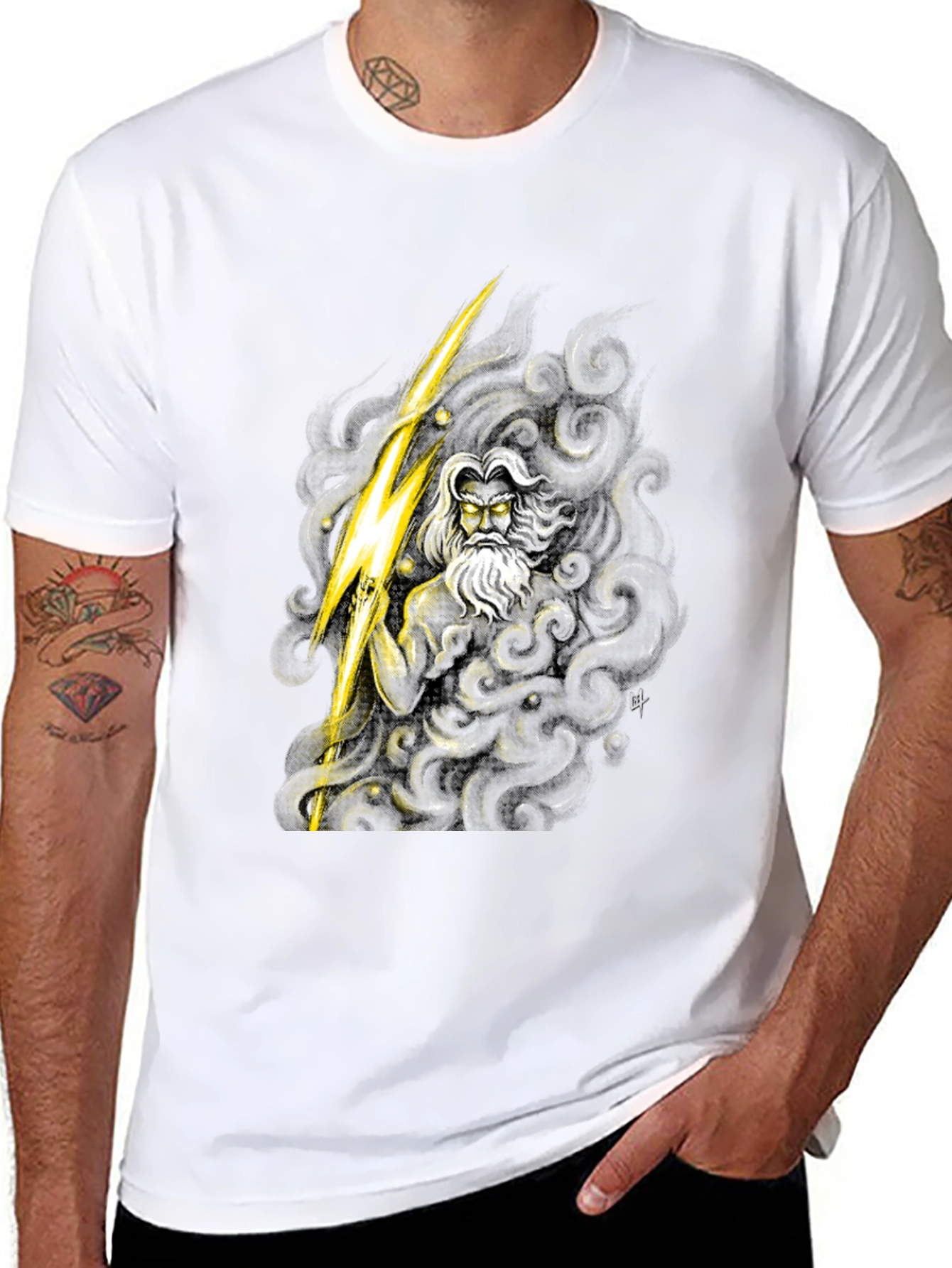 Zeus Graphic Tee - Mythical Thunder God Shirt
