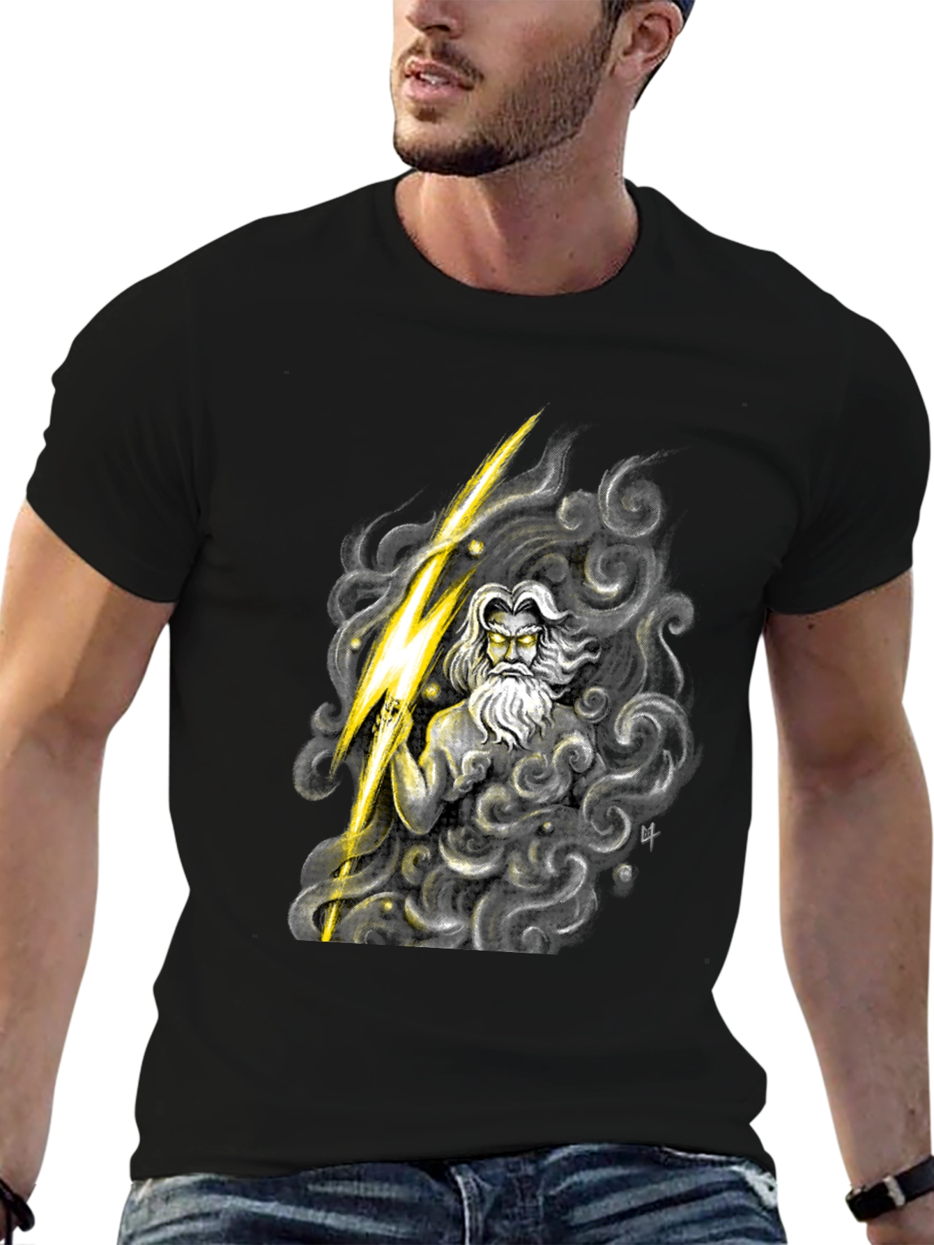 Zeus Graphic Tee - Mythical Thunder God Shirt