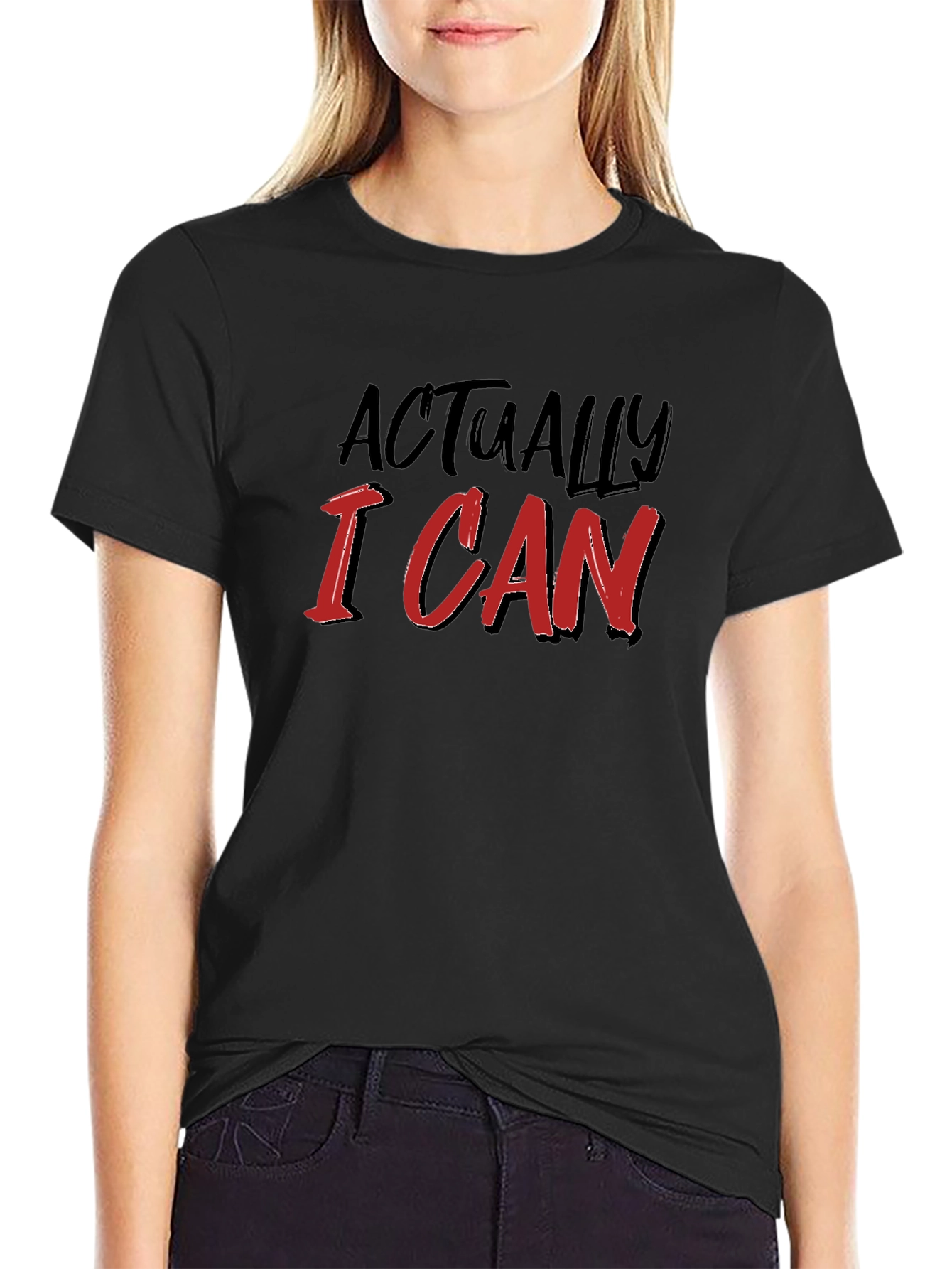 Actually I Can Black T-Shirt