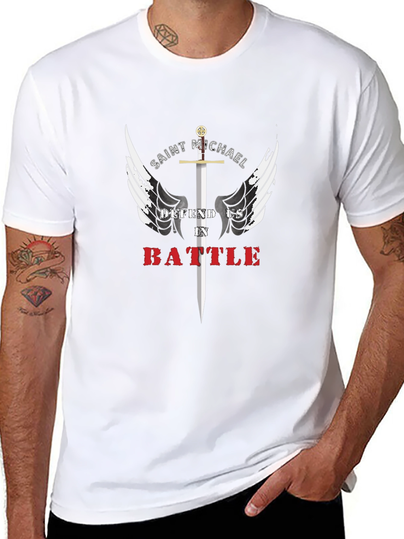 Saint Michael Defend Us T-Shirt