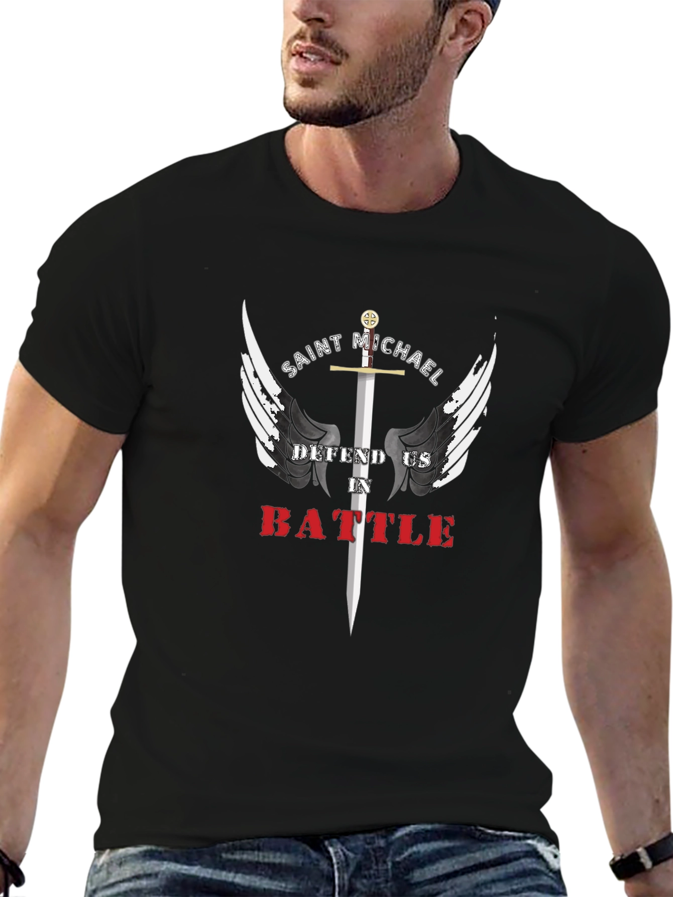 Saint Michael Defend Us T-Shirt
