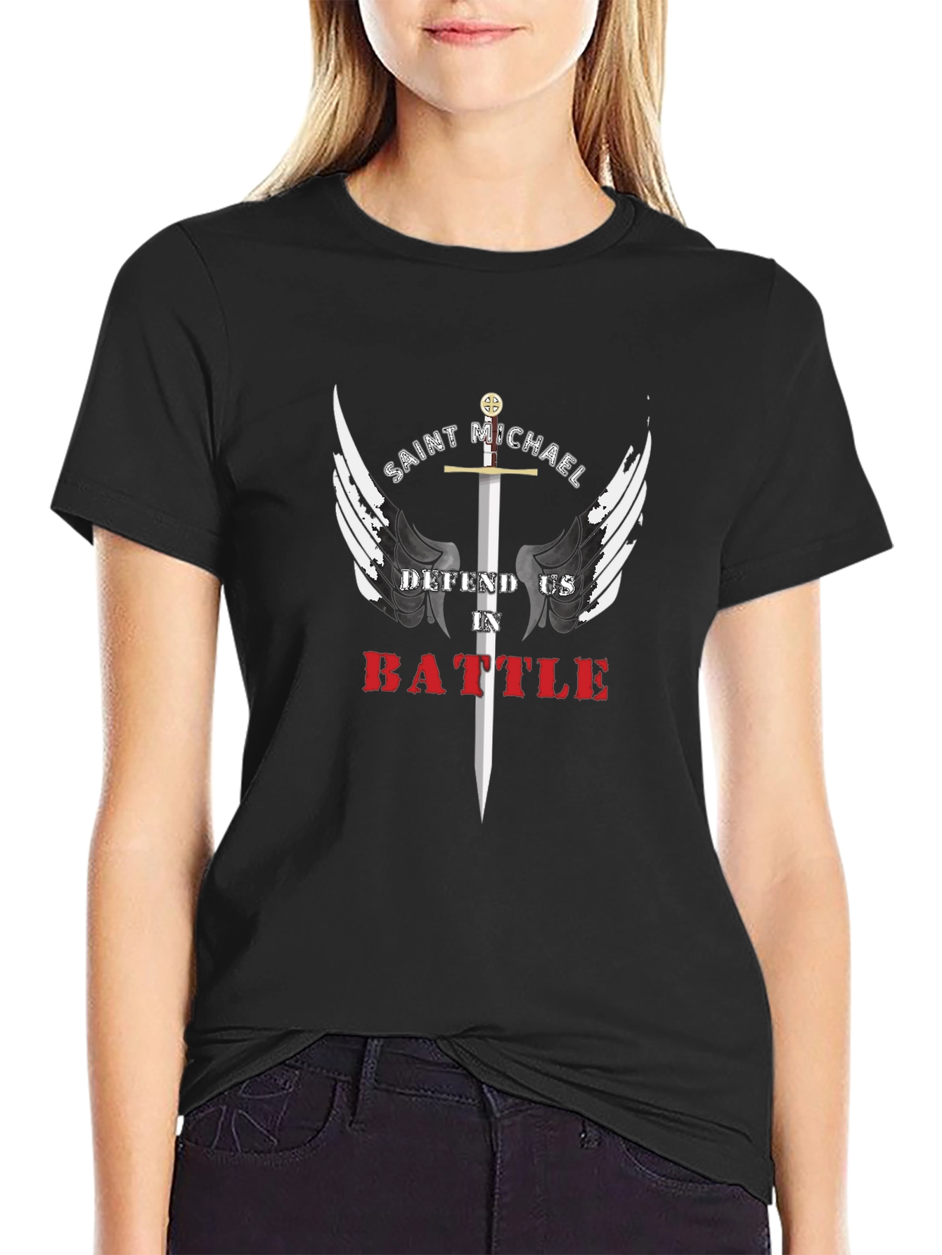 Saint Michael Defend Us T-Shirt