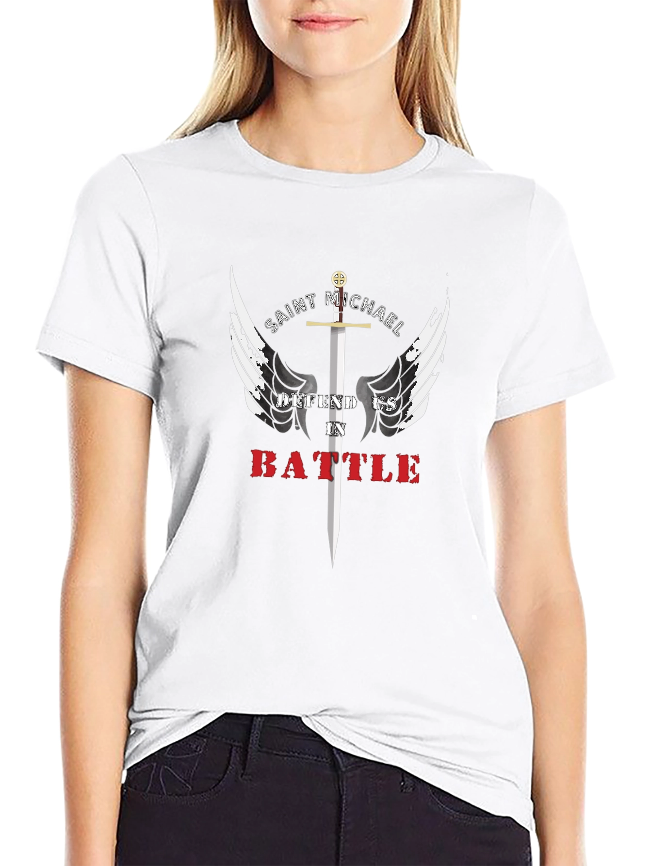 Saint Michael Defend Us T-Shirt