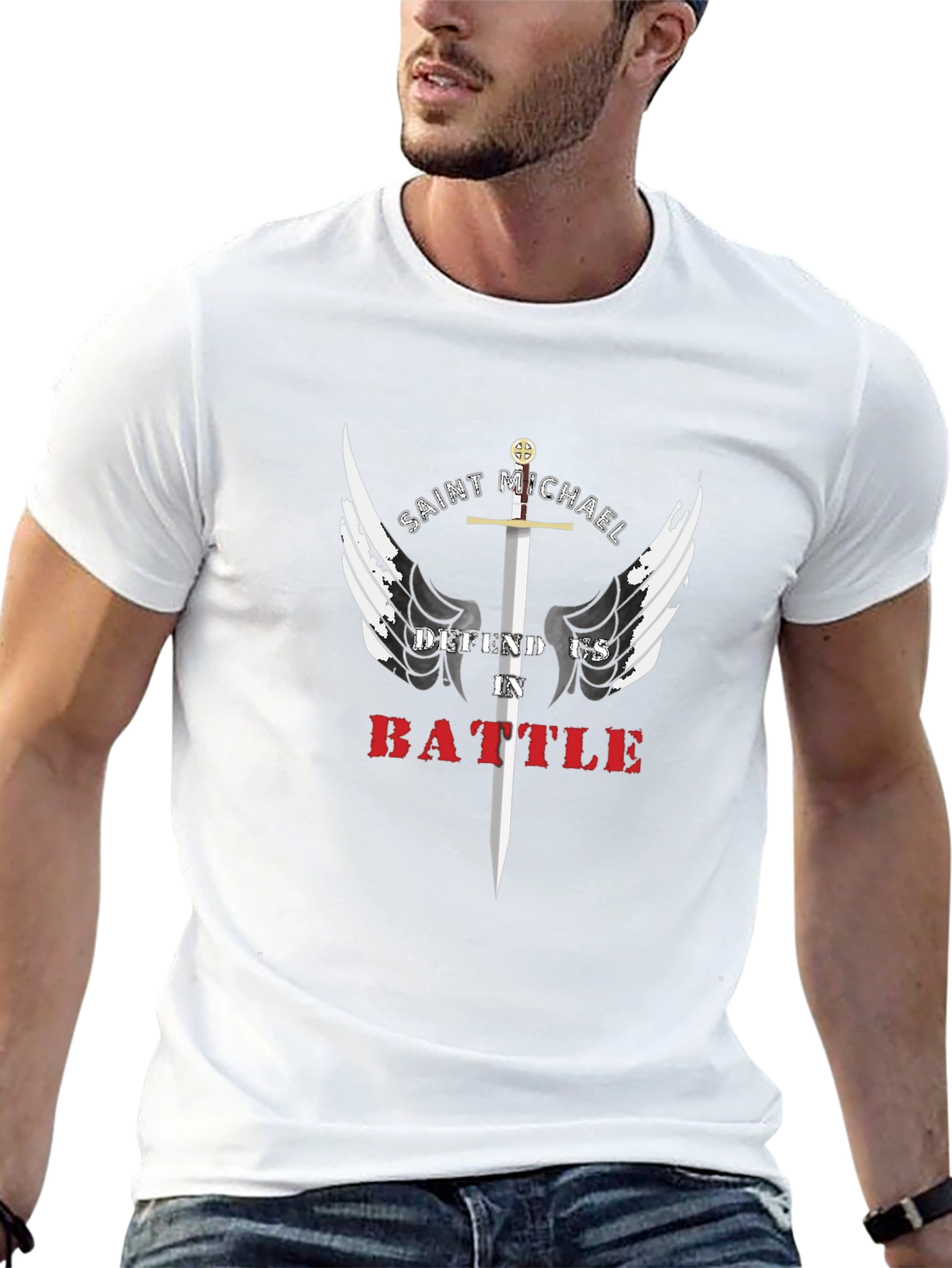 Saint Michael Defend Us T-Shirt