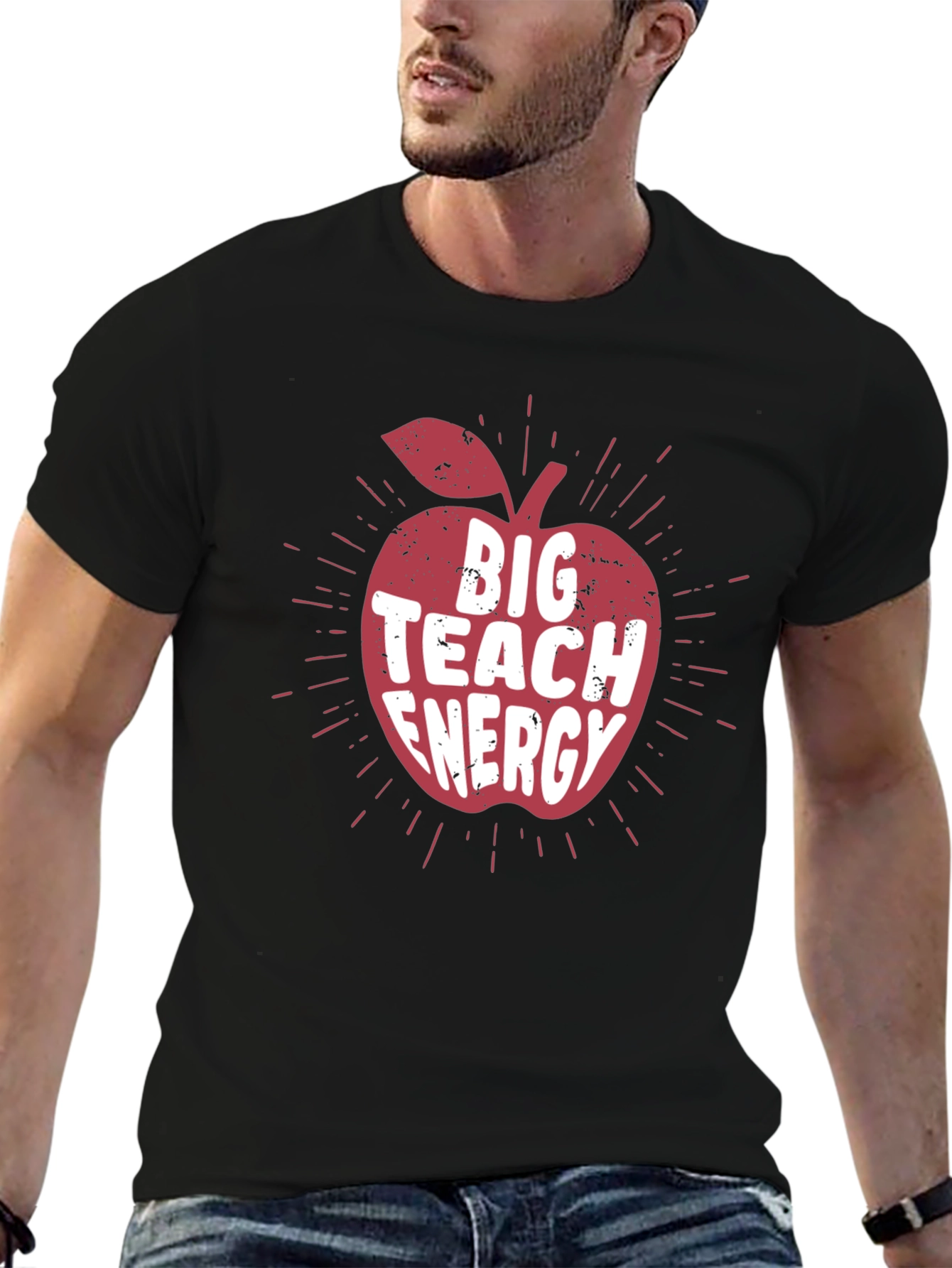 Big Teach Energy Teacher Apple T-Shirt