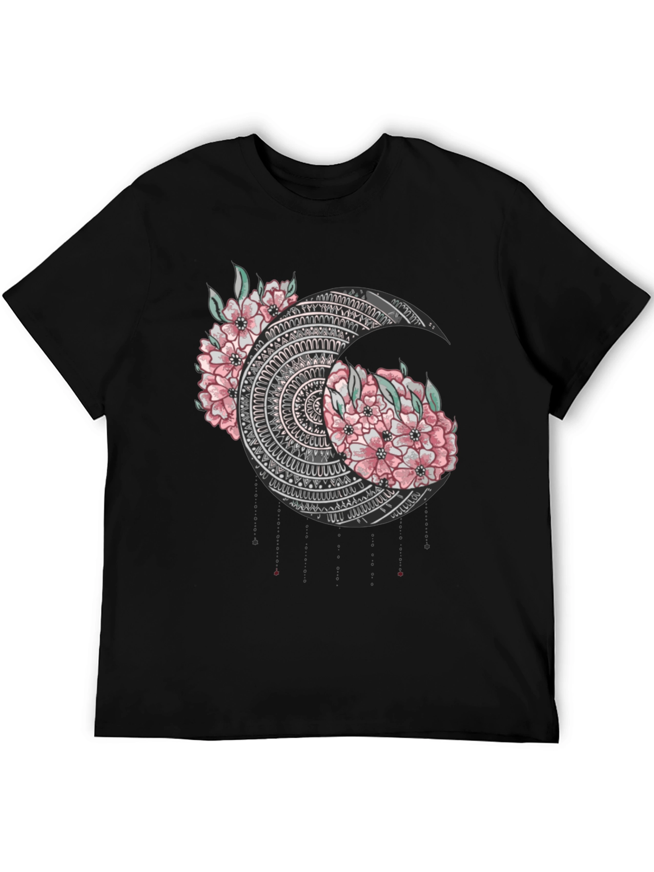 Floral Mandala Moon Graphic T-Shirt