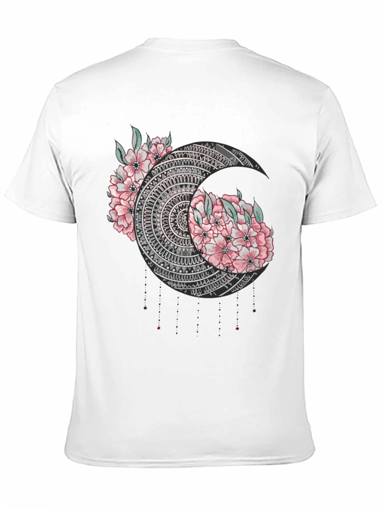 Floral Mandala Moon Graphic T-Shirt