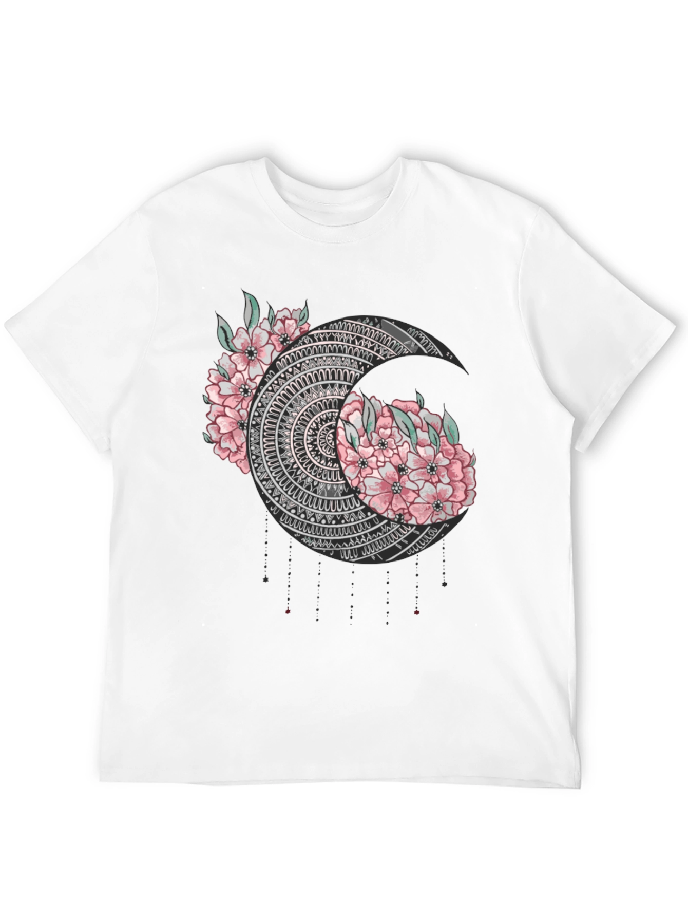 Floral Mandala Moon Graphic T-Shirt