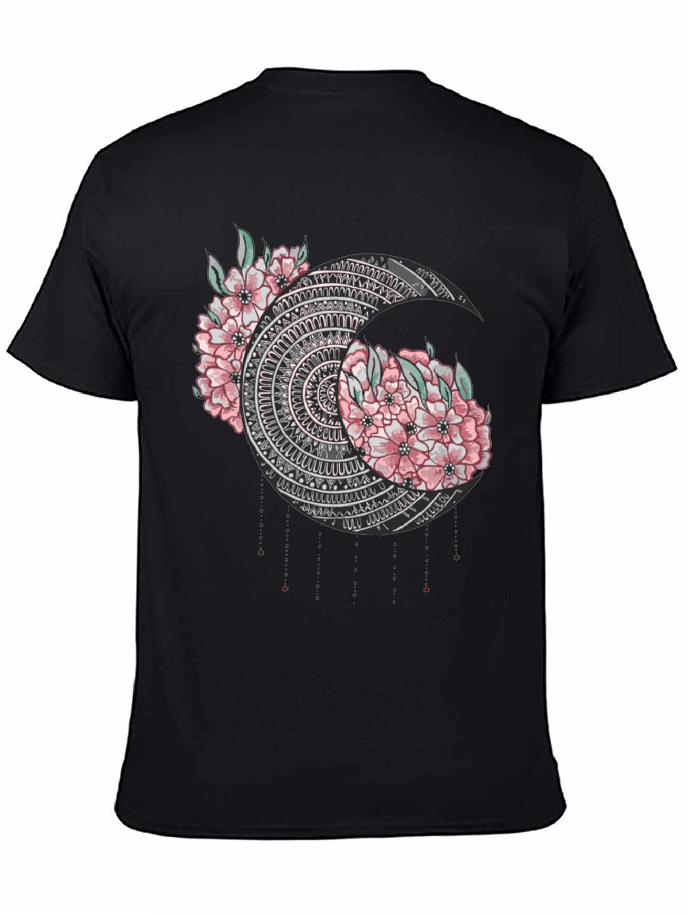 Floral Mandala Moon Graphic T-Shirt